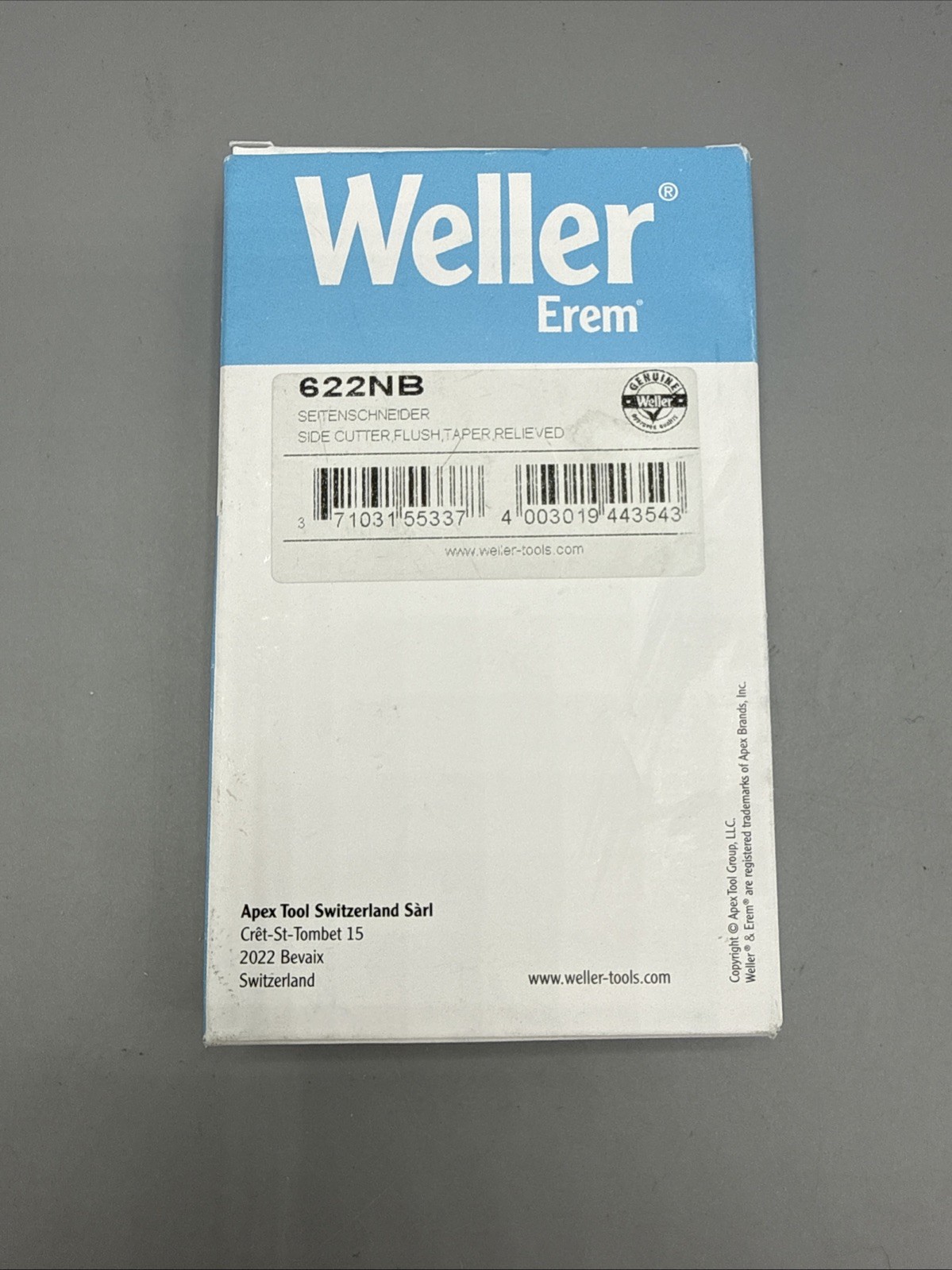 Weller Erem Switzerland 622NB Side Cutter Flush Taper 110mn