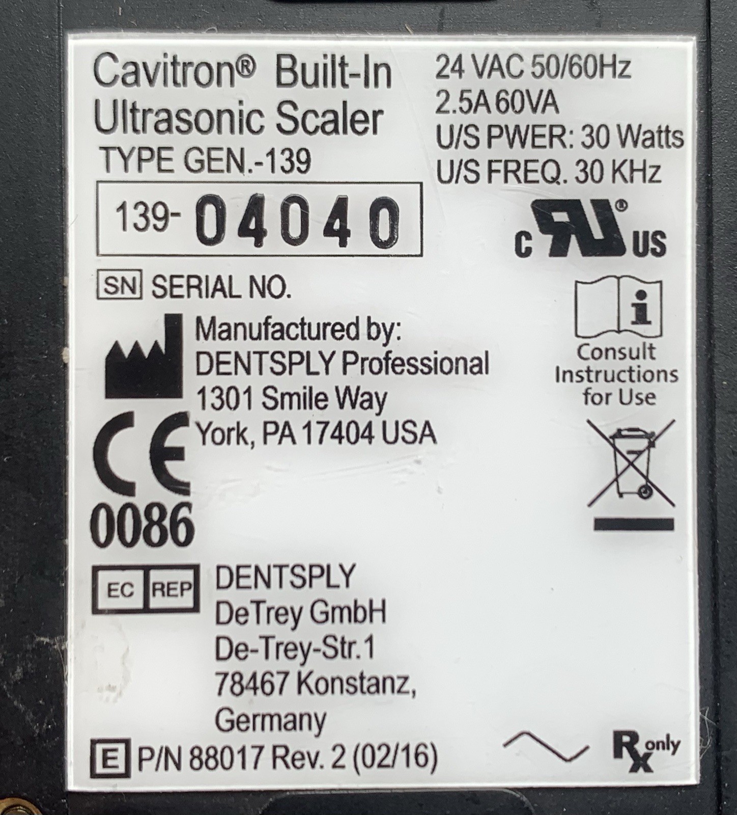 Cavitron Built-In Ultrasonic Scaler GEN-139 Dentsply – UNTESTED – Lot of 2