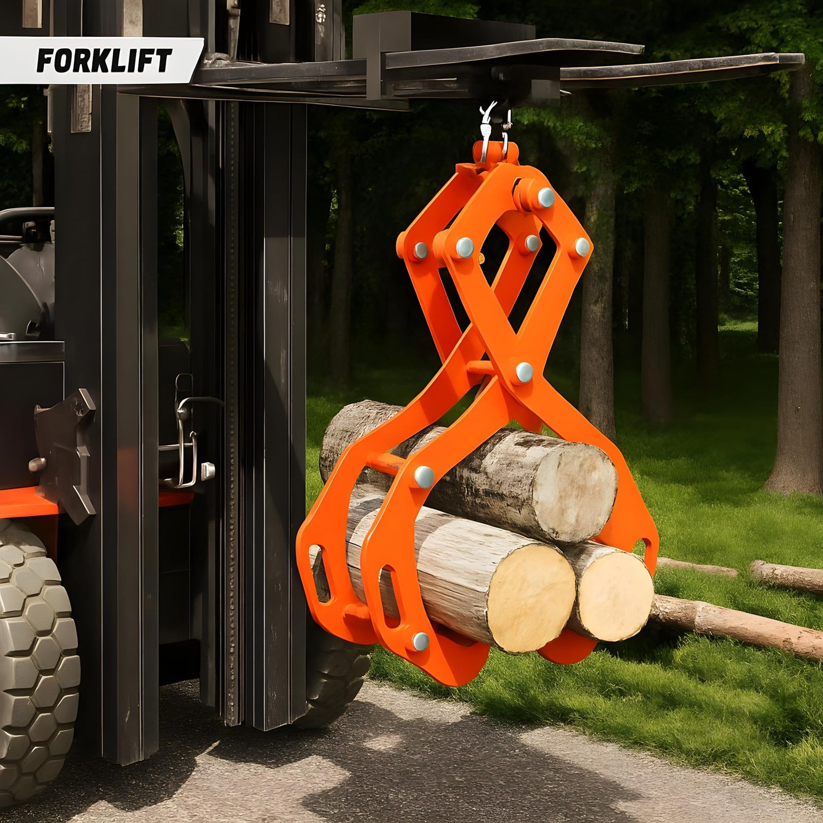 Log Lifting Tongs 28″ 4 Claw Timber Claw Hook Grapple Logging Tongs