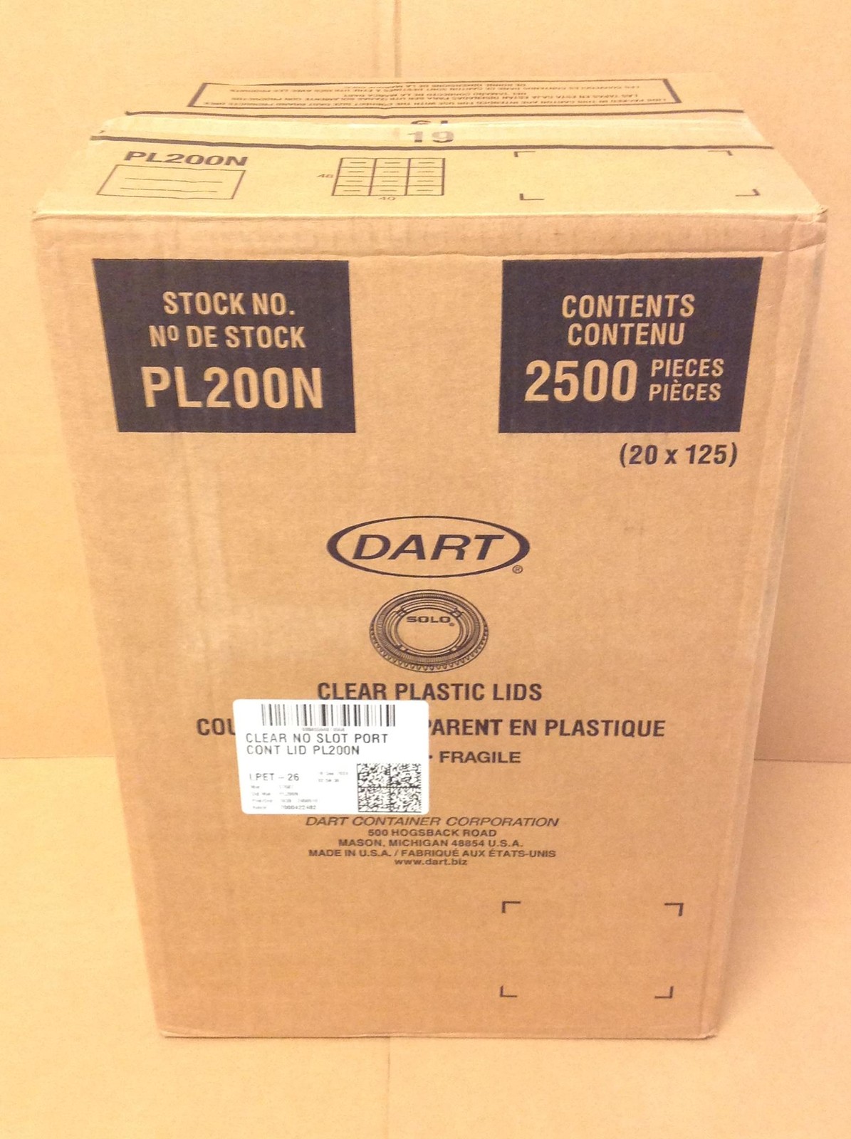 NEW Dart Solo PL200N Clear Plastic Cup Lids for 1.5-2.5Oz cups, 2500/Case, QTY