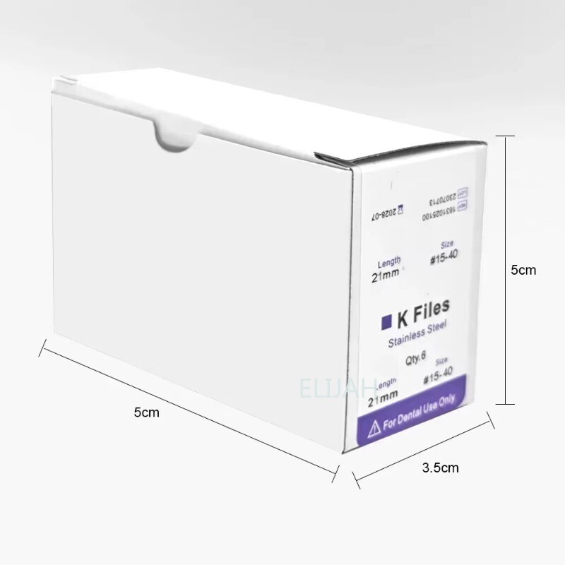 ELIJAH Dental Endo Root Canal File 25mm K-FILES Stainless Steel Hand Use #6–#40