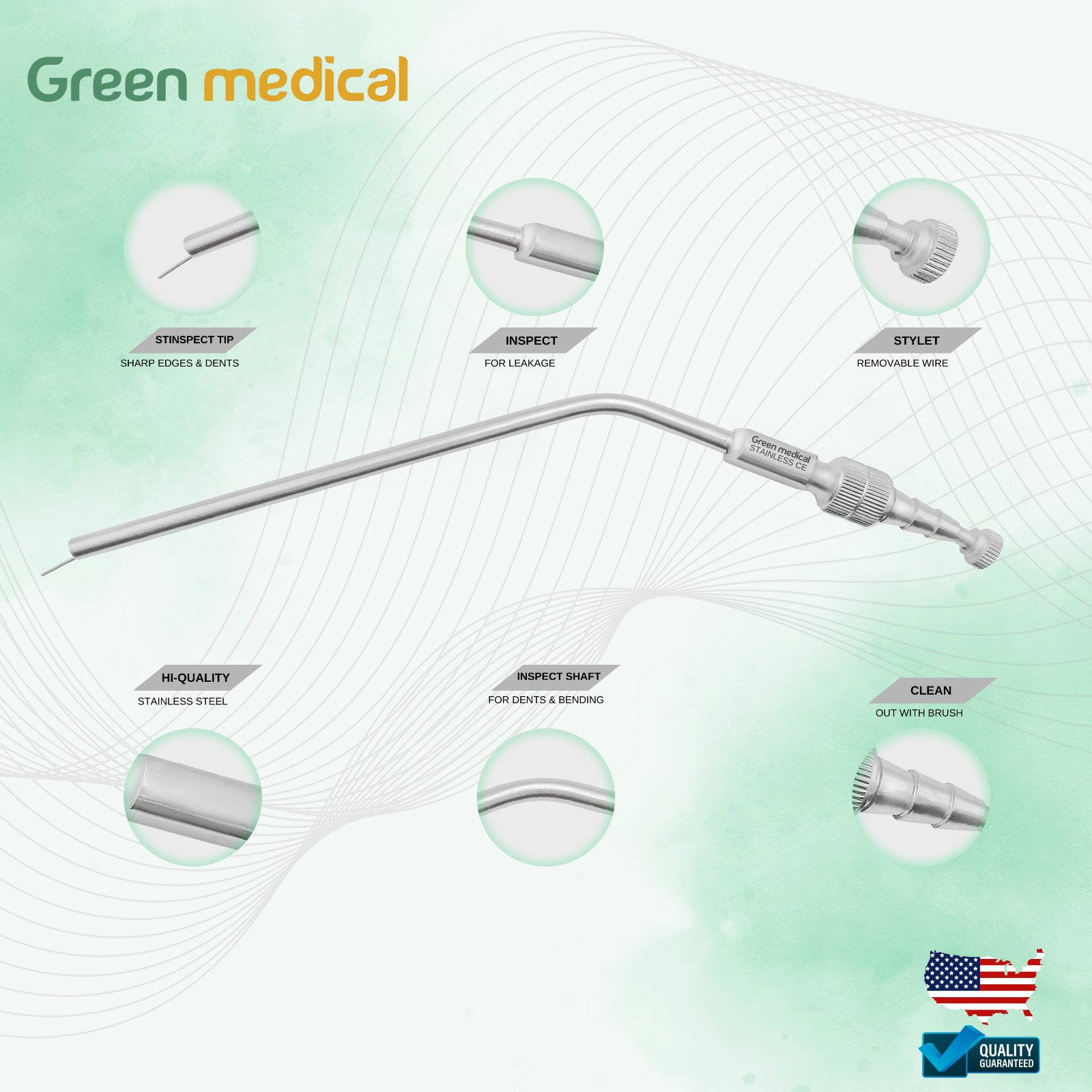 Frazier Suction Surgical Tube 15fr (5mm) 20cm Aspirator Diagnostic Instruments
