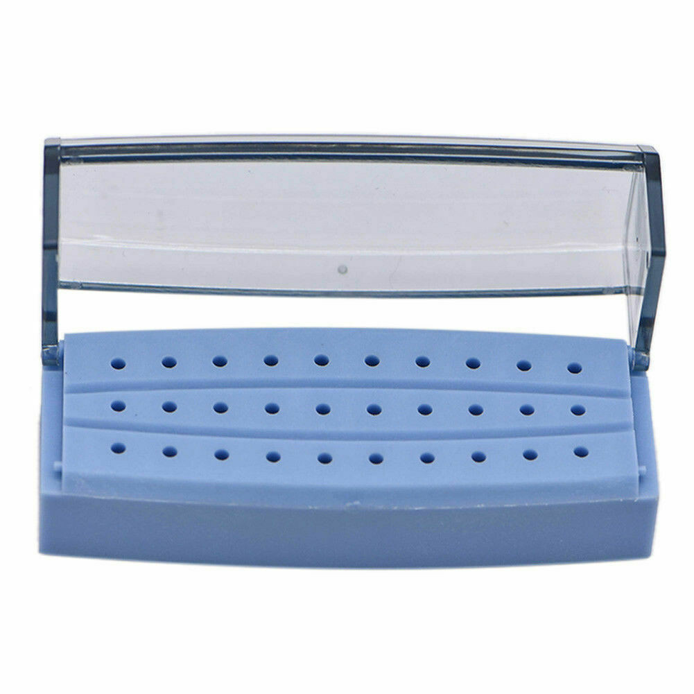30 Holes Dental Plastic Box Bur Block Case Drill Disinfection Holder With Cover