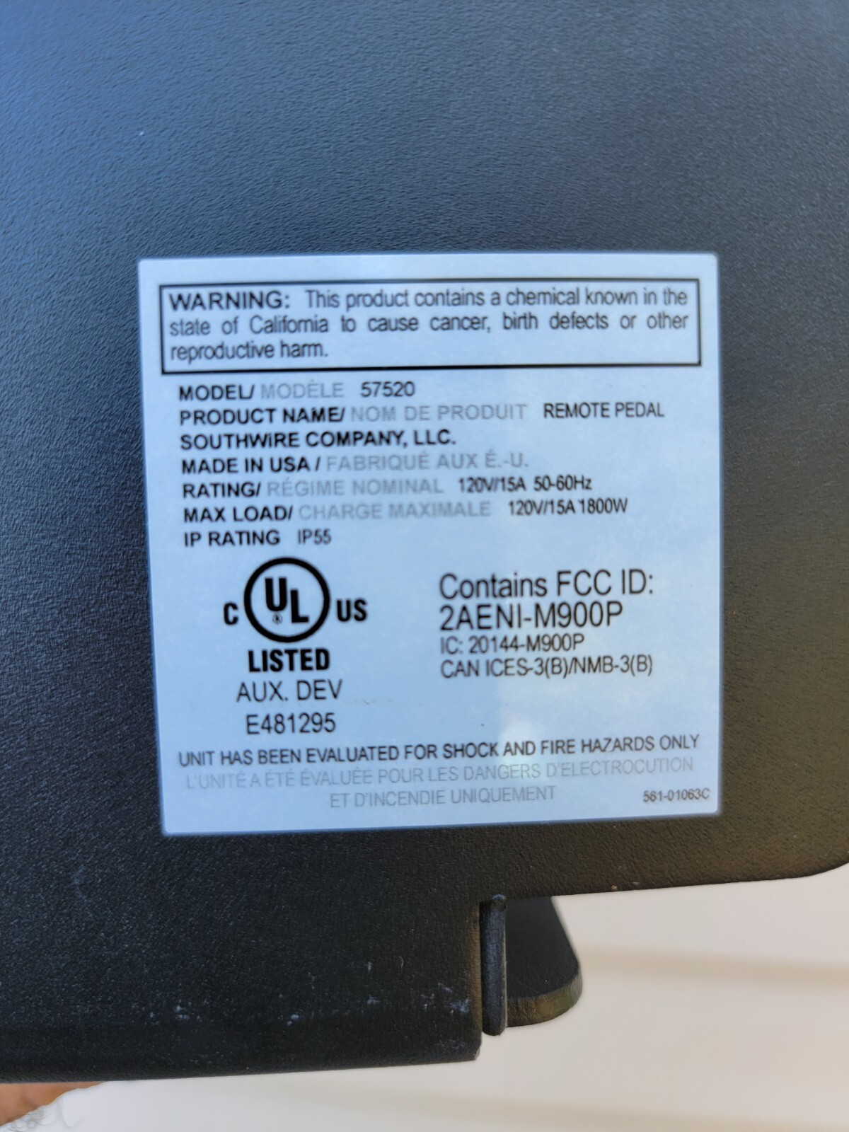 Southwire Triggers® Wireless Safety Switch System Foot Switch