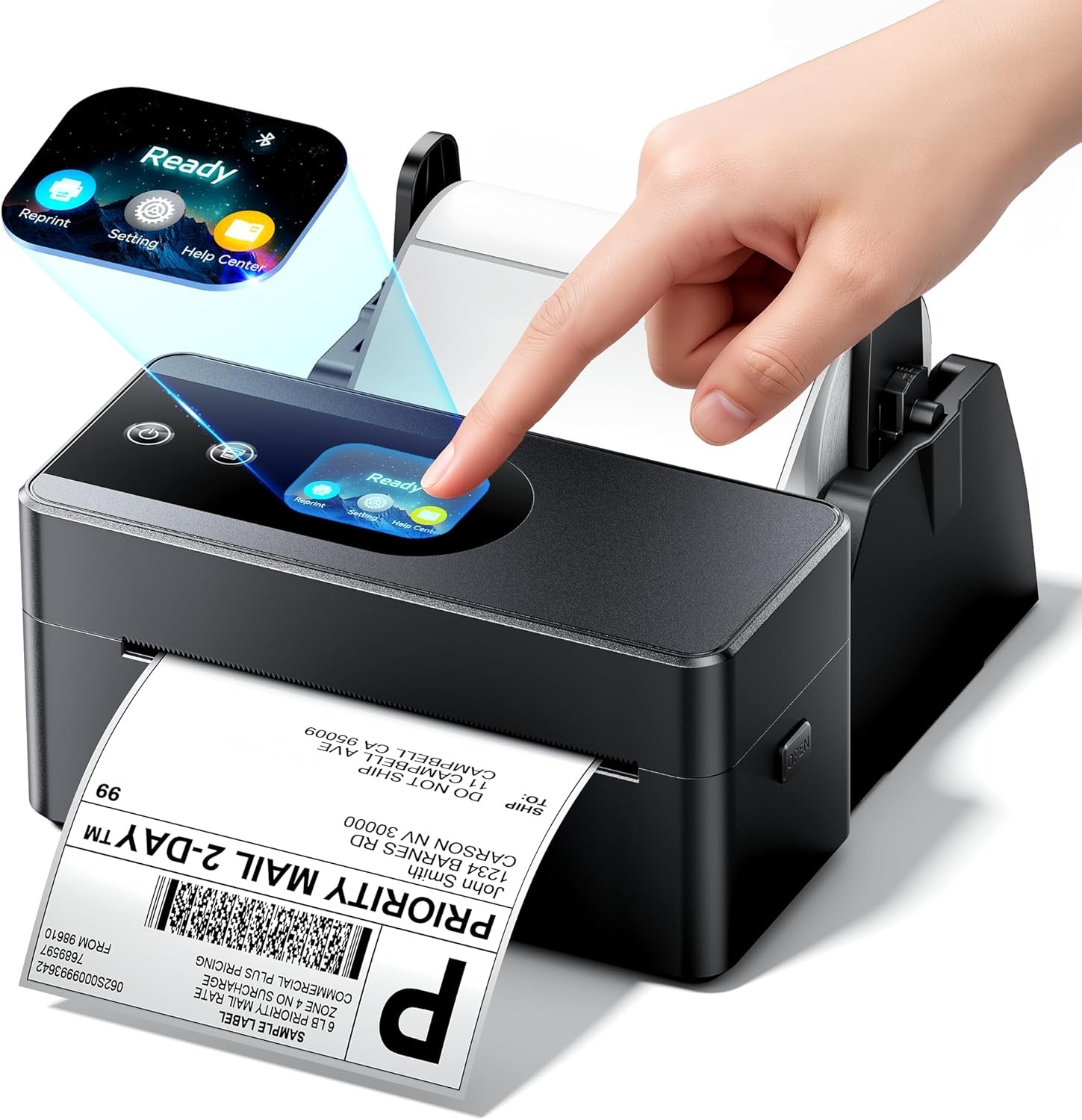 Phomemo PM64D Bluetooth 4×6 Thermal Touchscreen Shipping Label Printer for USPS