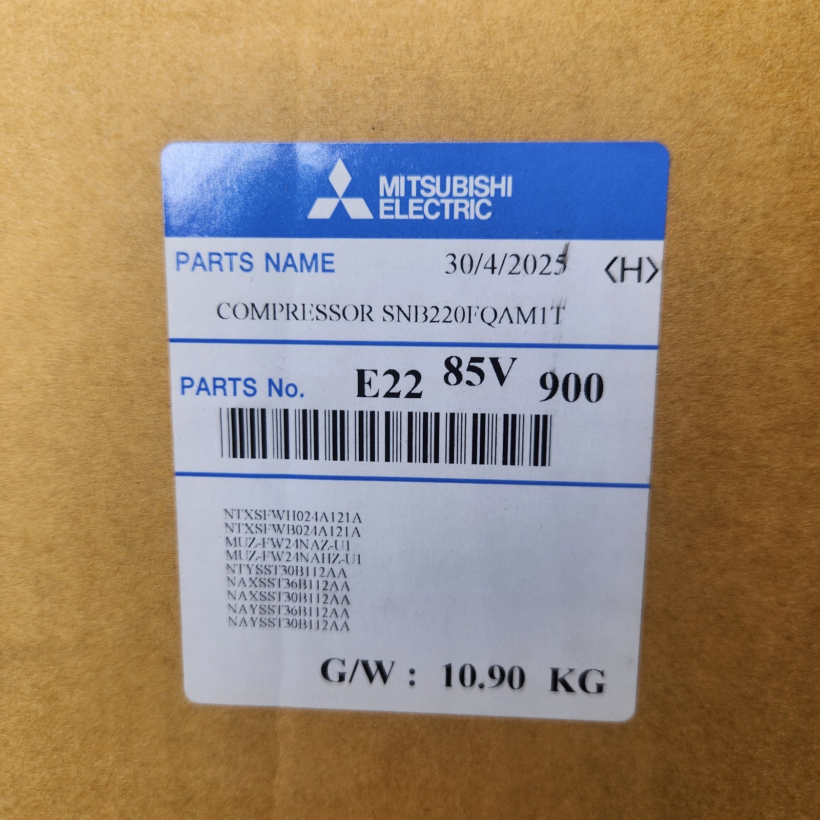 Genuine Mitsubishi Electric Compressor E2285V900 for MUZ-GS36NA2 Outdoor Unit