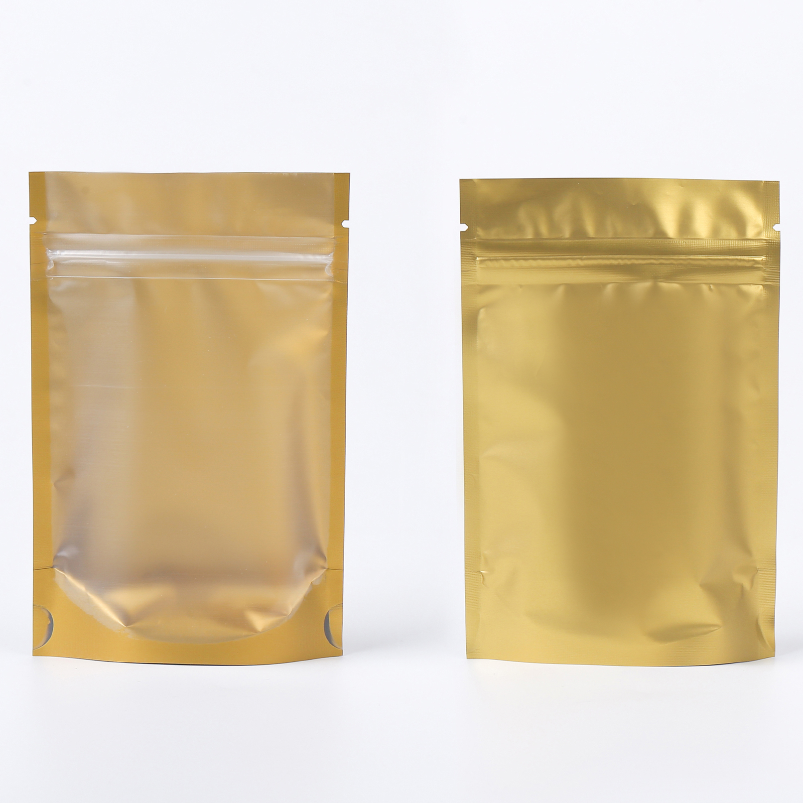 200 New Matte Translucent Gold Stand Up Resealable Zip Food Bags Different Sizes