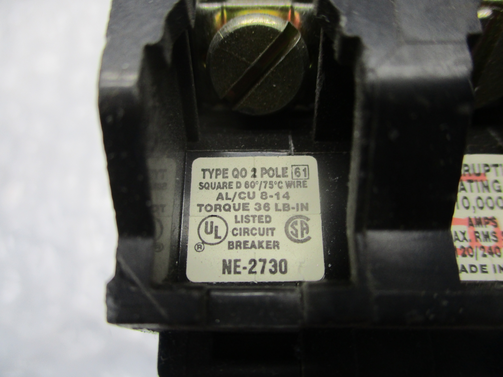 SQUARE D QO210 BREAKER 2POLE 10AMP NSNP