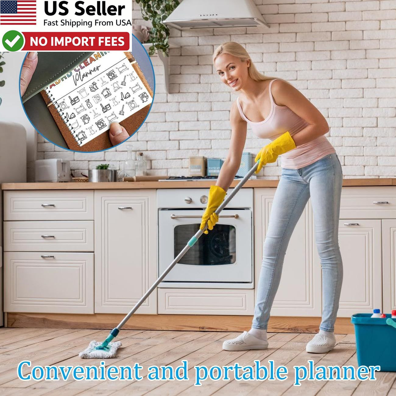 ADHD Cleaning Planner Editable Home Chore Chart Organizing Schedule Notebook