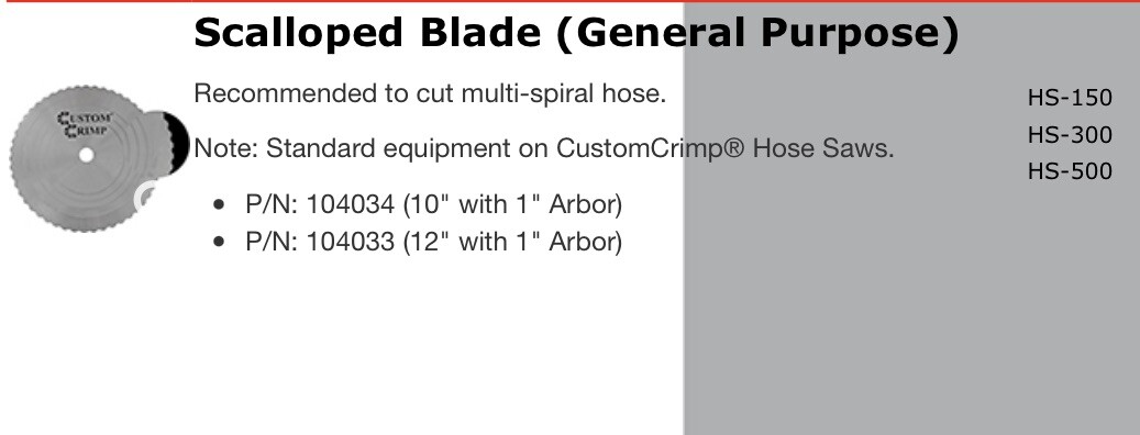 CUSTOM CRIMP HS-150 10 Inch Scalloped Blade