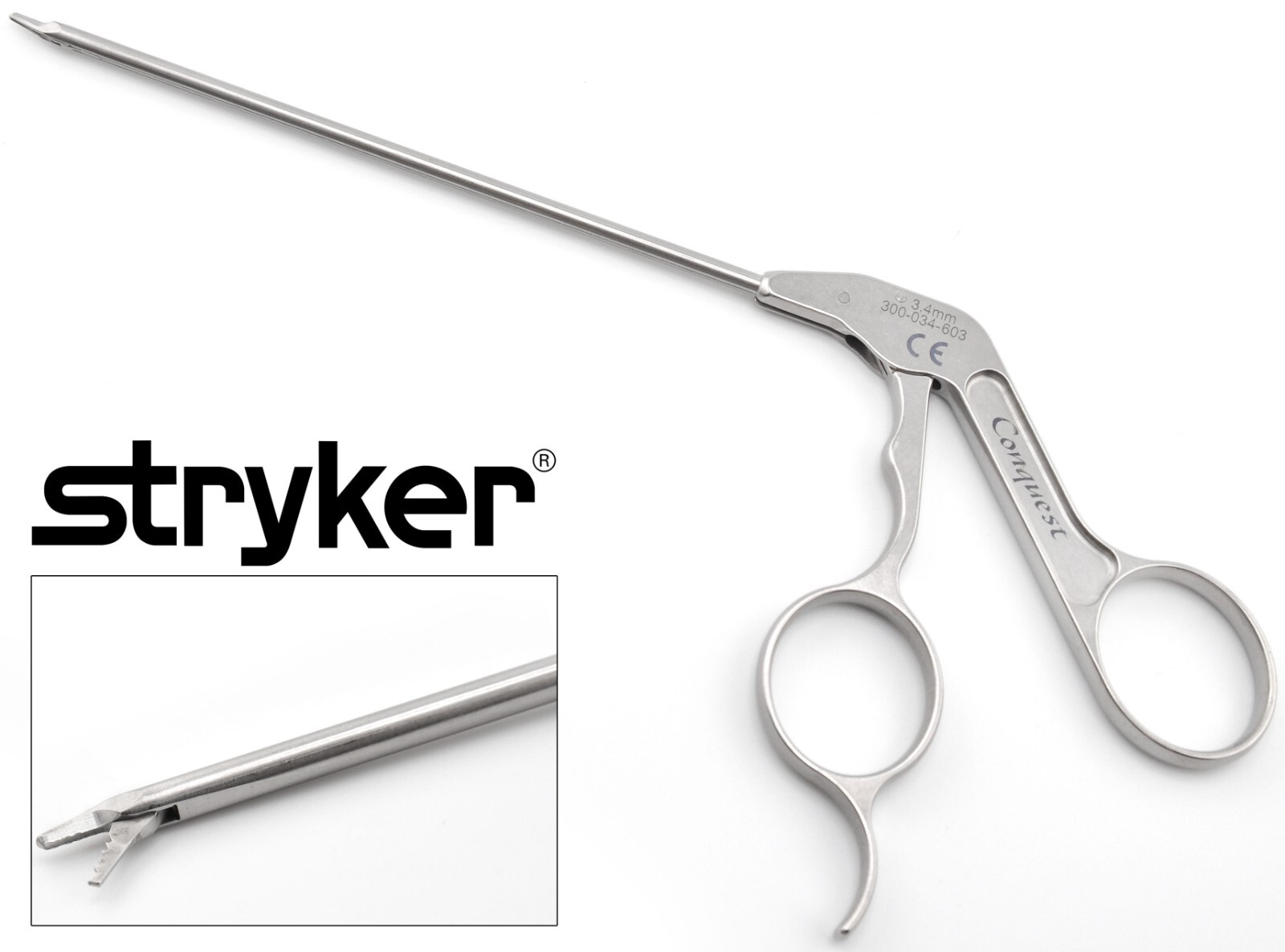 STRYKER CONQUEST 300-034-603 Arthroscopic Straight Narrow Bite Punch 3.4mm 6″