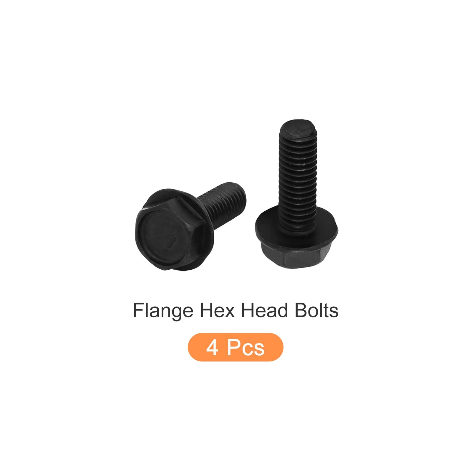 METALLIXITY Flanged Hex Head Bolts M6x17mm 4pcs, Left Hand Hexagon Bolt Rever…