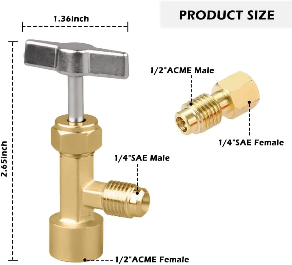 R134A Can Tap,Puncture Style AC Refrigerant Can Tap Valve with R134A Adapter Fit