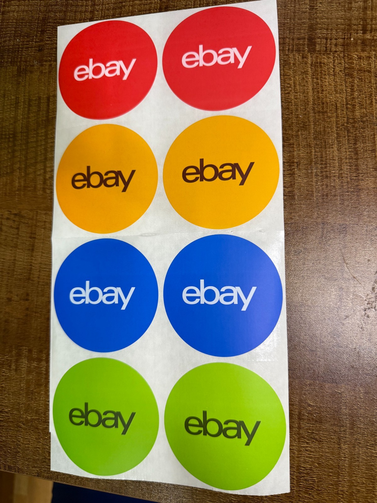 Red Green Blue Yellow Round eBay-Branded Sticker Multi-Pack 3″ Round, Lot of 100