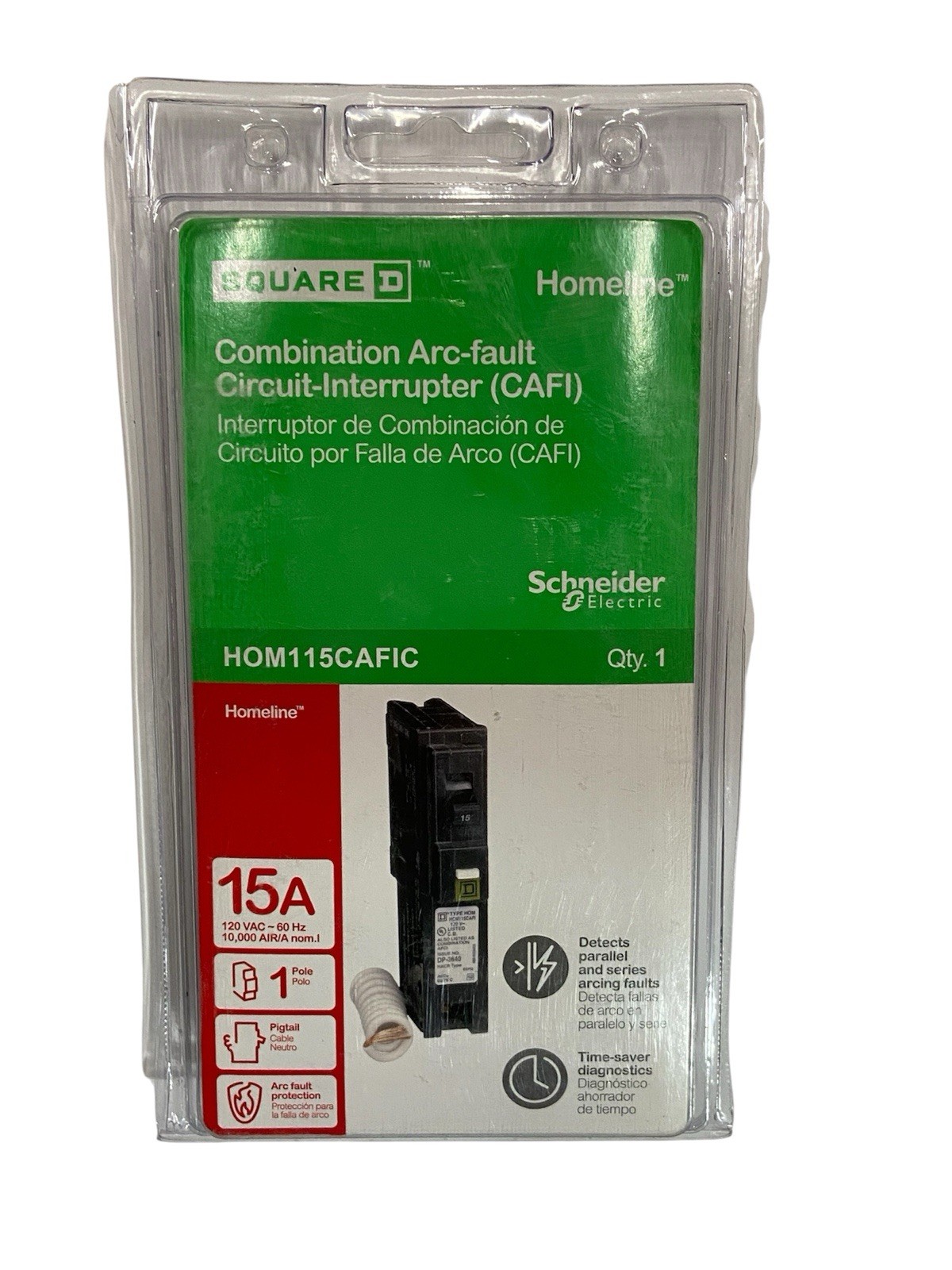 6 x SQUARE D HOMELINE HOM115CAFIC HOM115CAFI AFCI 1 POLE BREAKER 15A NEW