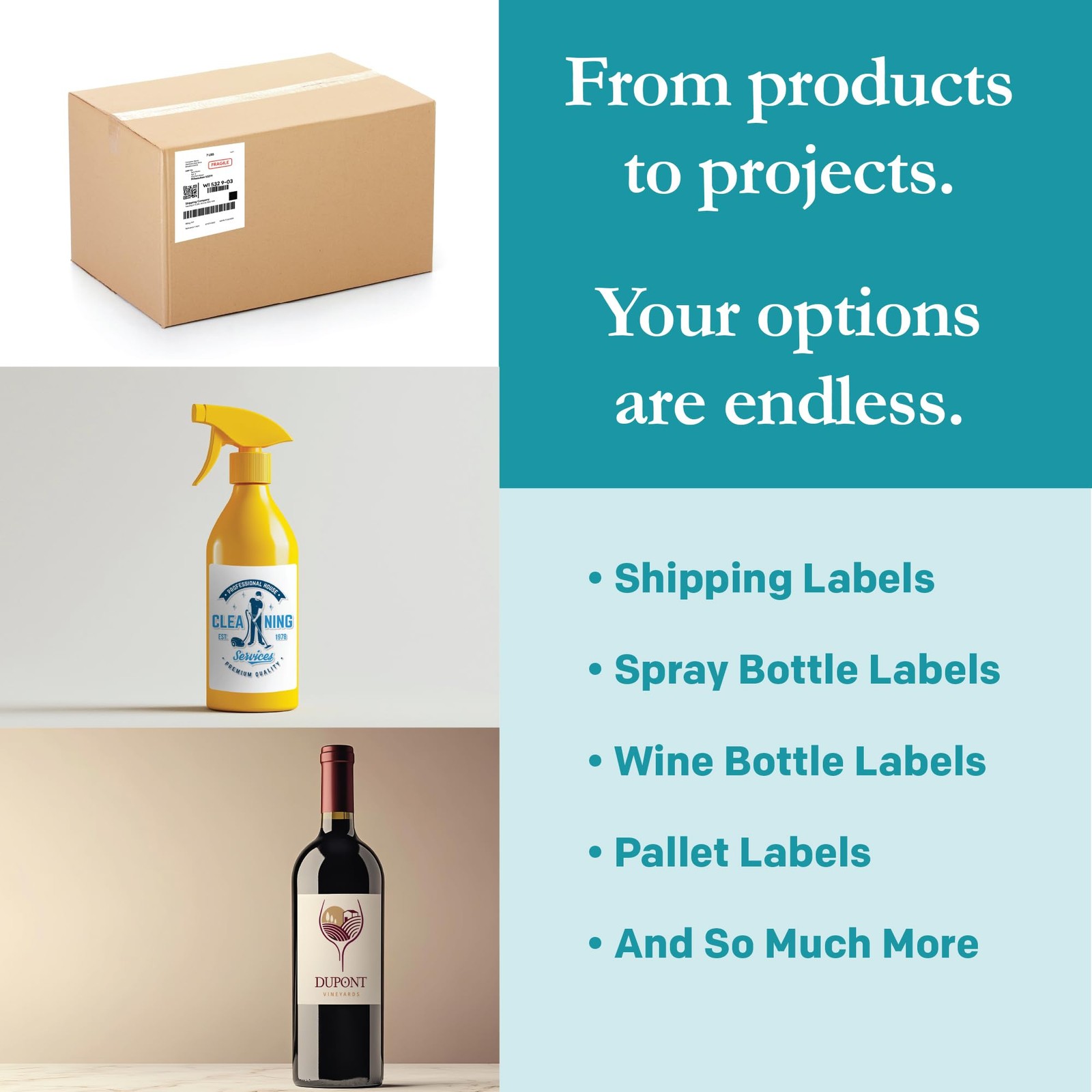 Premium Label Supply White Sticker Shipping Labels – 4.25″ 100 Labels,