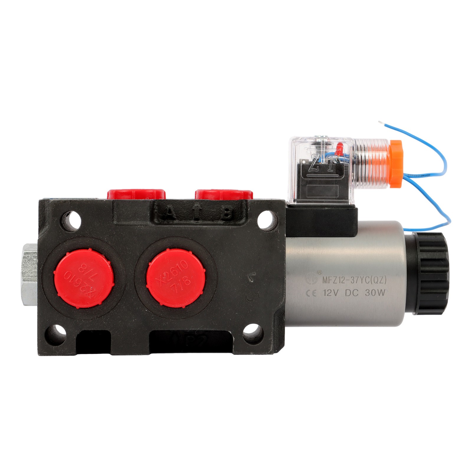 6 Port 12V DC Hydraulic Diverter Valve 13 GPM 25MPa 3 Connectors