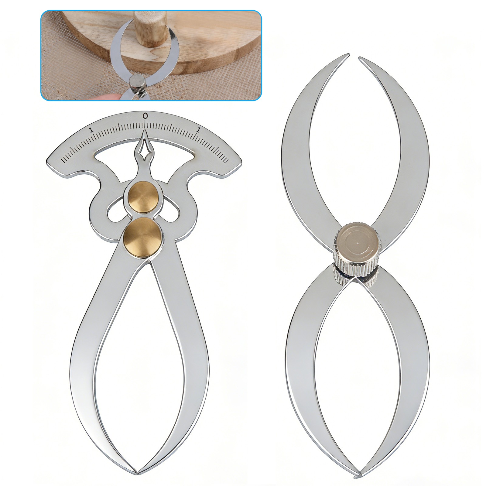 Inside Outside Caliper Gauge Double Ended Bowl Caliper Clearance Measuring Ruler