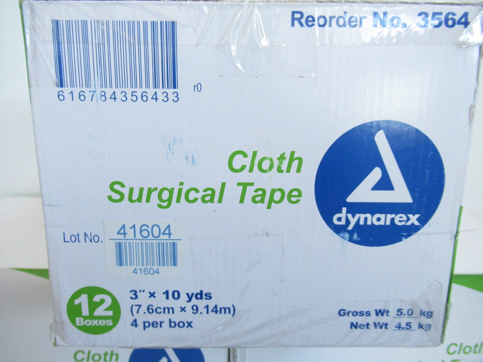 Lot (3) Cases/144 Dynarex 3564 Cloth Surgical Tape 3″ x 10yds 4/BX 12BX/CS