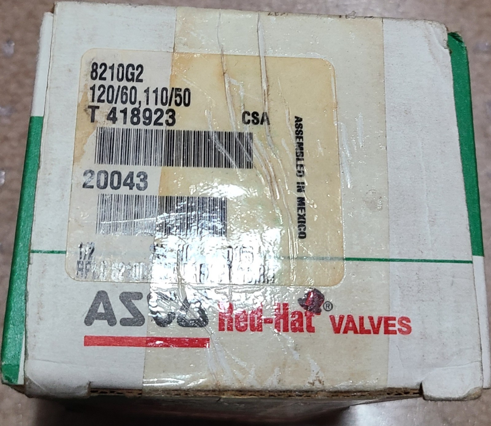 ASCO 8210G2 120/60AC 2-Way Brass 1/2 In Solenoid Valve Normally Closed