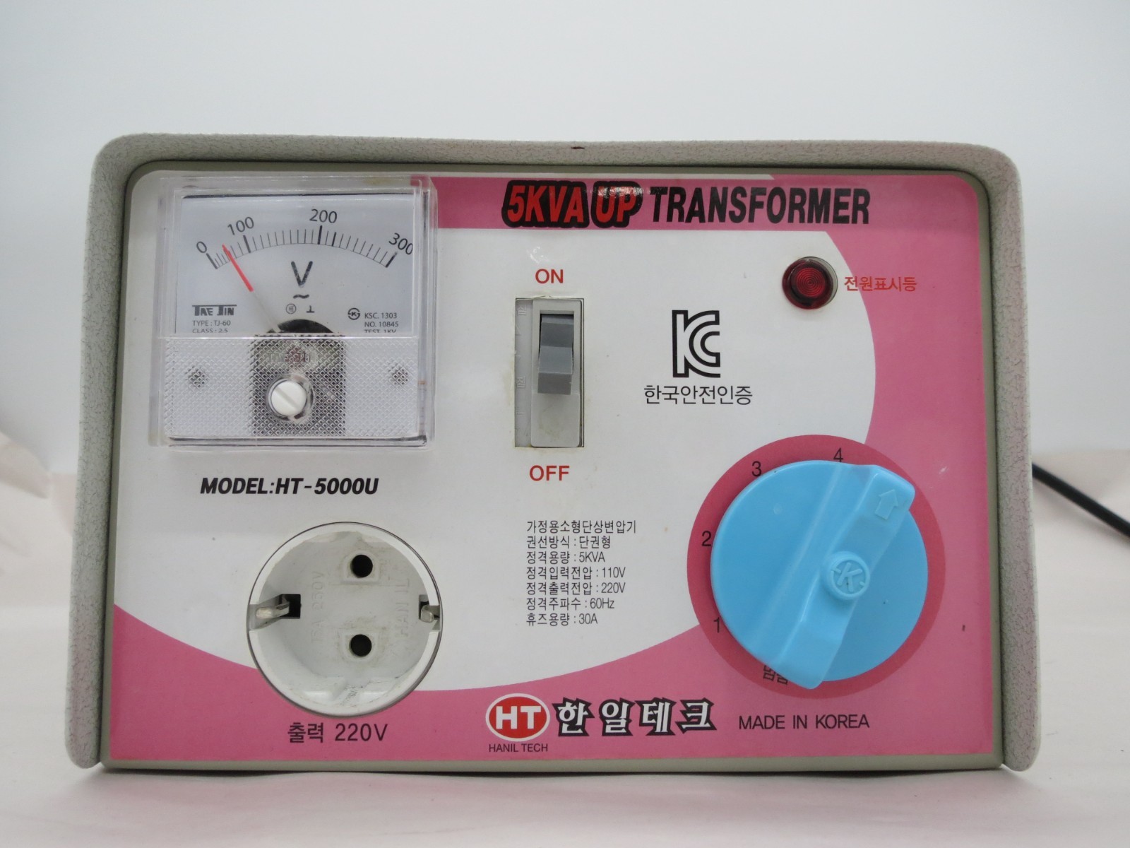 5kVA Step-Up Transformer 110V to 220V – For Korean 220V Appliances