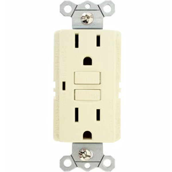 (10-Pack)15 AMP GFCI Outlet Receptacle Light Almond with Indicator & Wall Plate