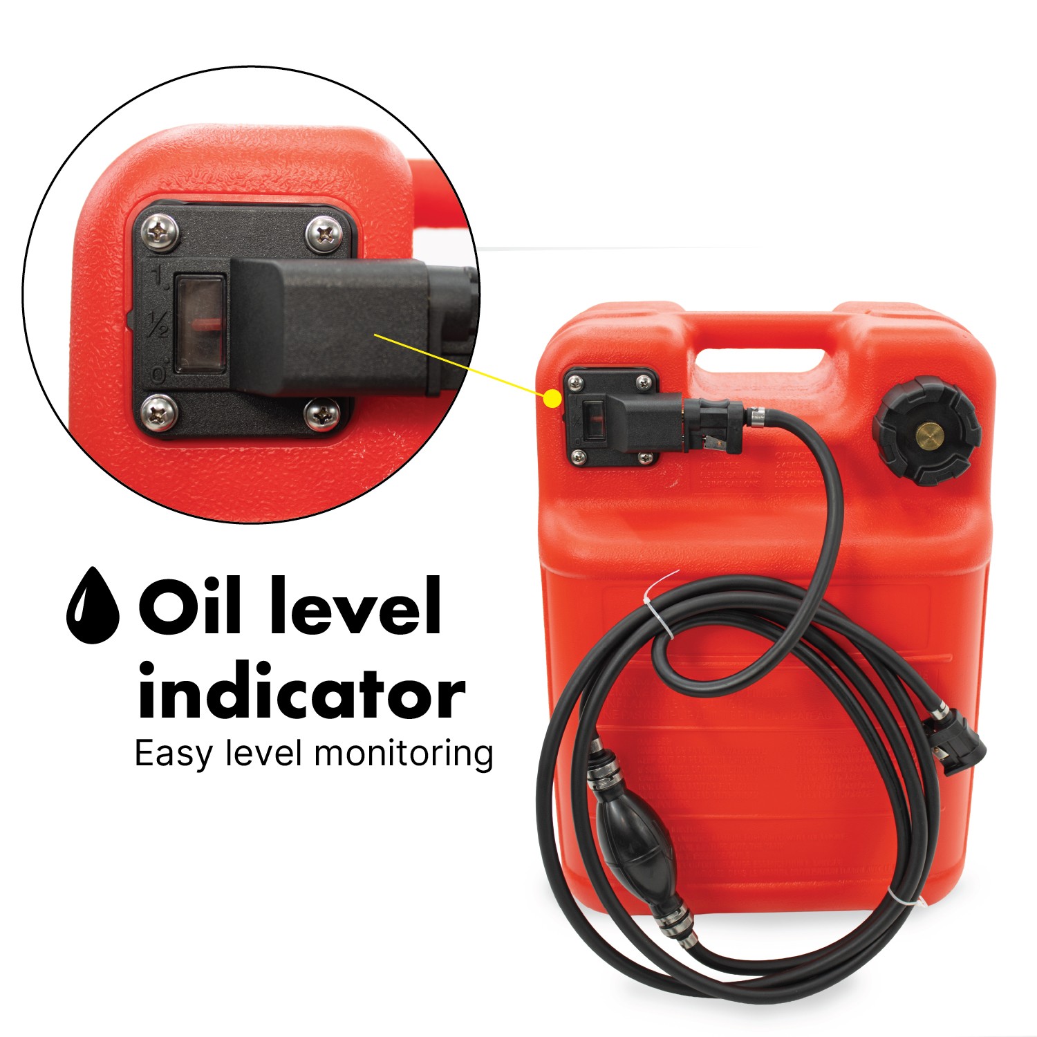 Portable 24L Marine Tank W/ Connector Fuel Tank Outboard Boat Motor