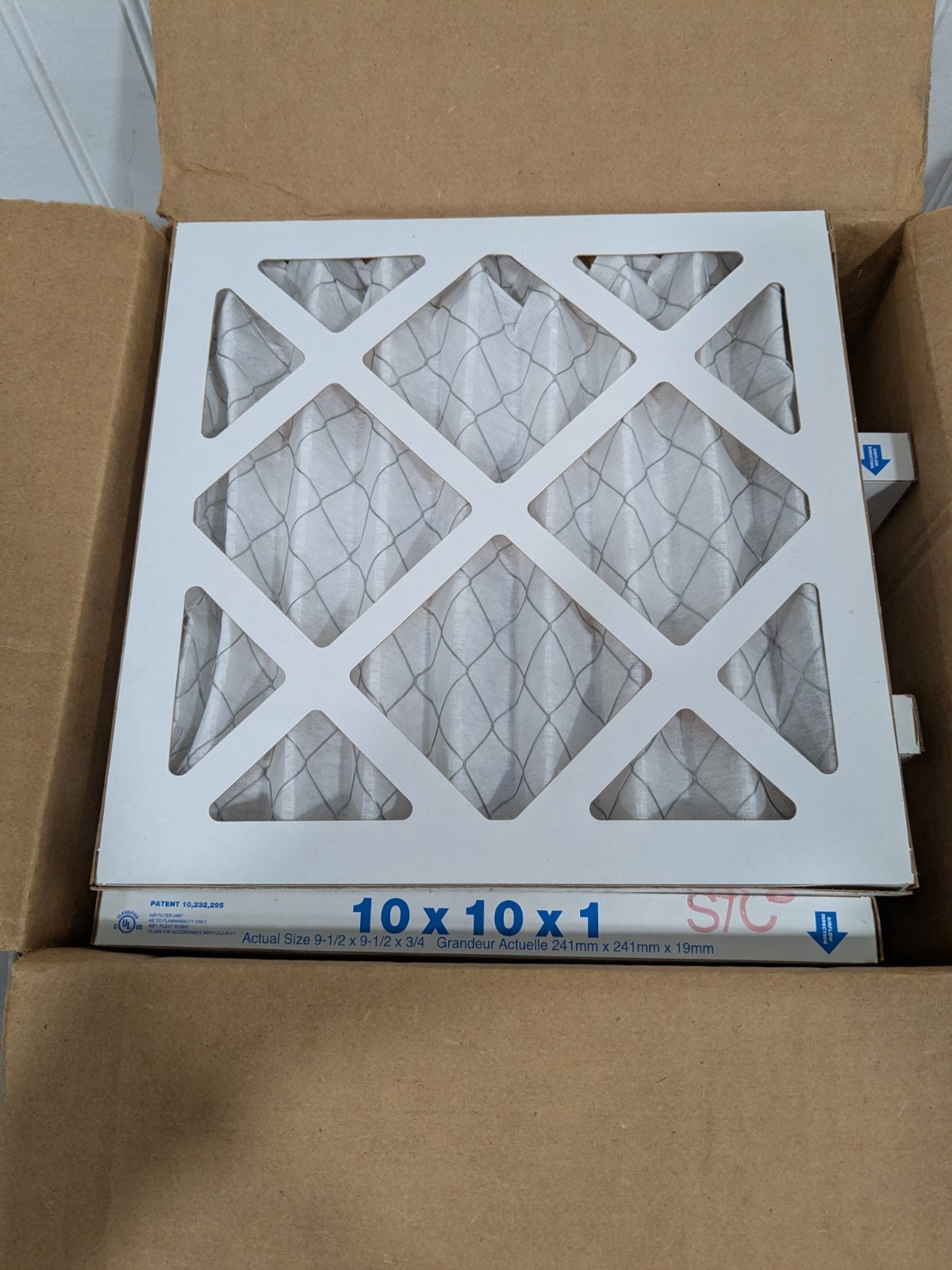 (12) Aerostar Pleated Air Filter: Wire-Backed Pleated, MERV 8, 10"X10"