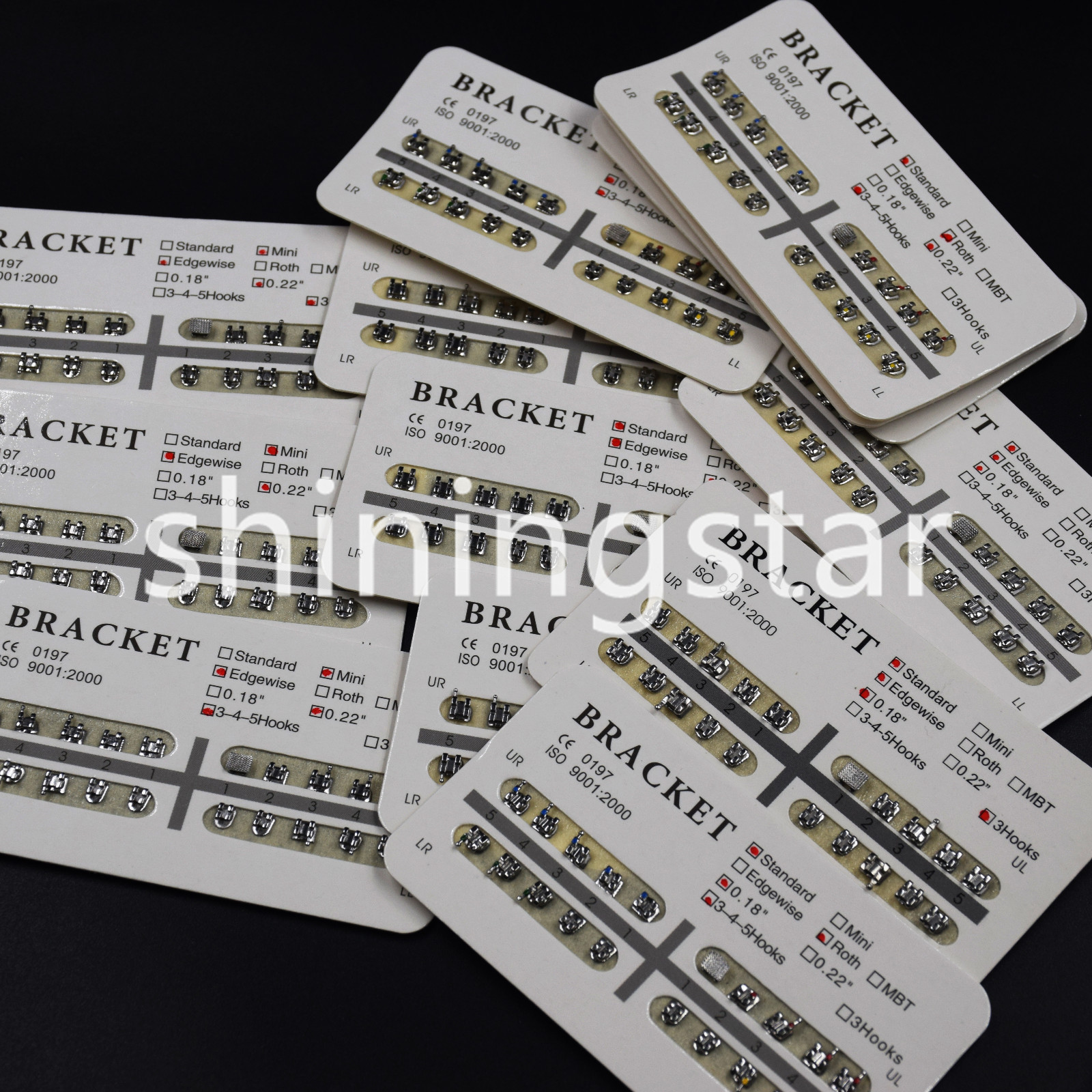 Dental Orthodontic Bracket Mini/Standard Roth MBT Edgewise 018/022 3/345 Hooks