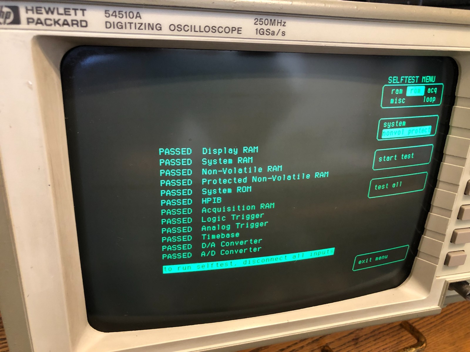Working Agilent 54510A Digitizing Oscilloscope 2-Ch 250MHz 1GSa/s Tested