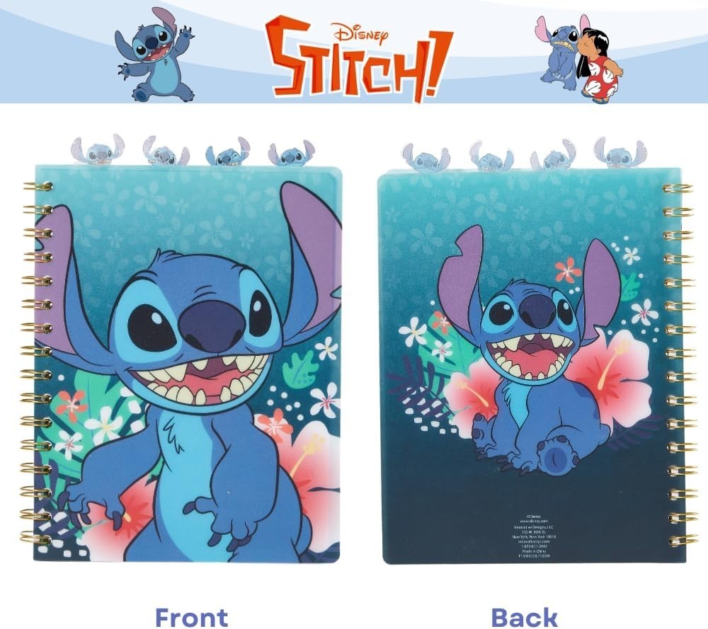 Stitch Tab Journal Notebook, Spiral Bound, 96 Lined Pages, 8 x 7 inches, Blue