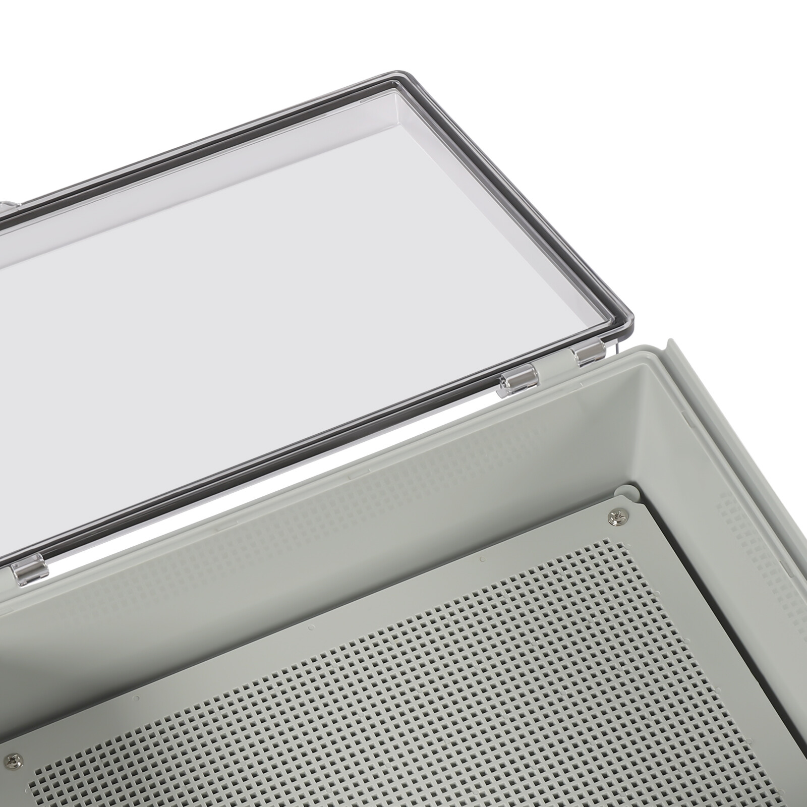 Wall Mount Hinged Cover Junction Box with Stainless Steel Latch and Clear Lid