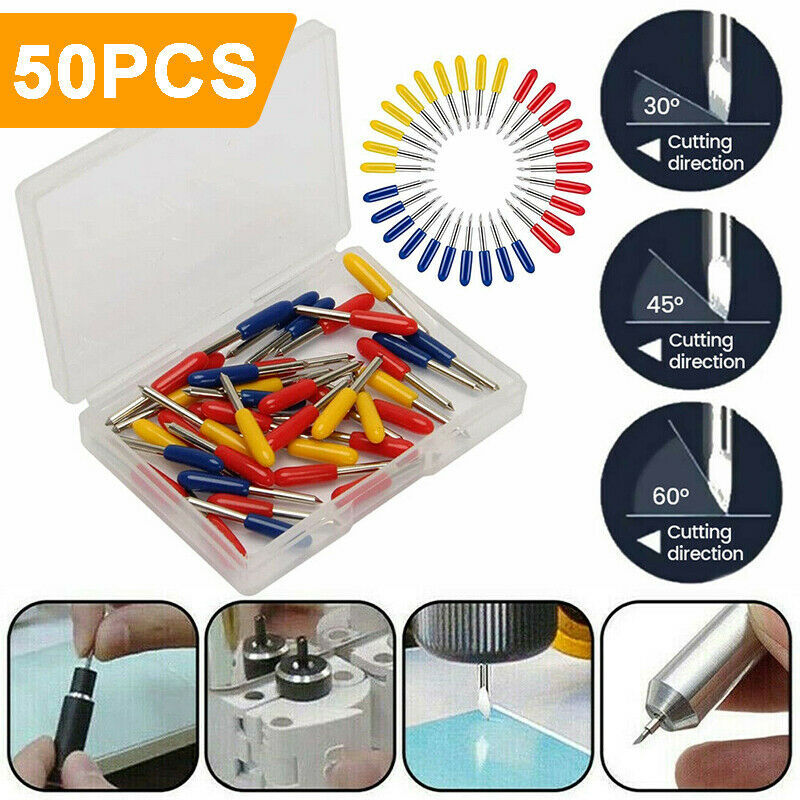 50Pack 30°/45°/60° Assorted Roland Cutting Plotter Vinyl Cutter Blade Knife Tool