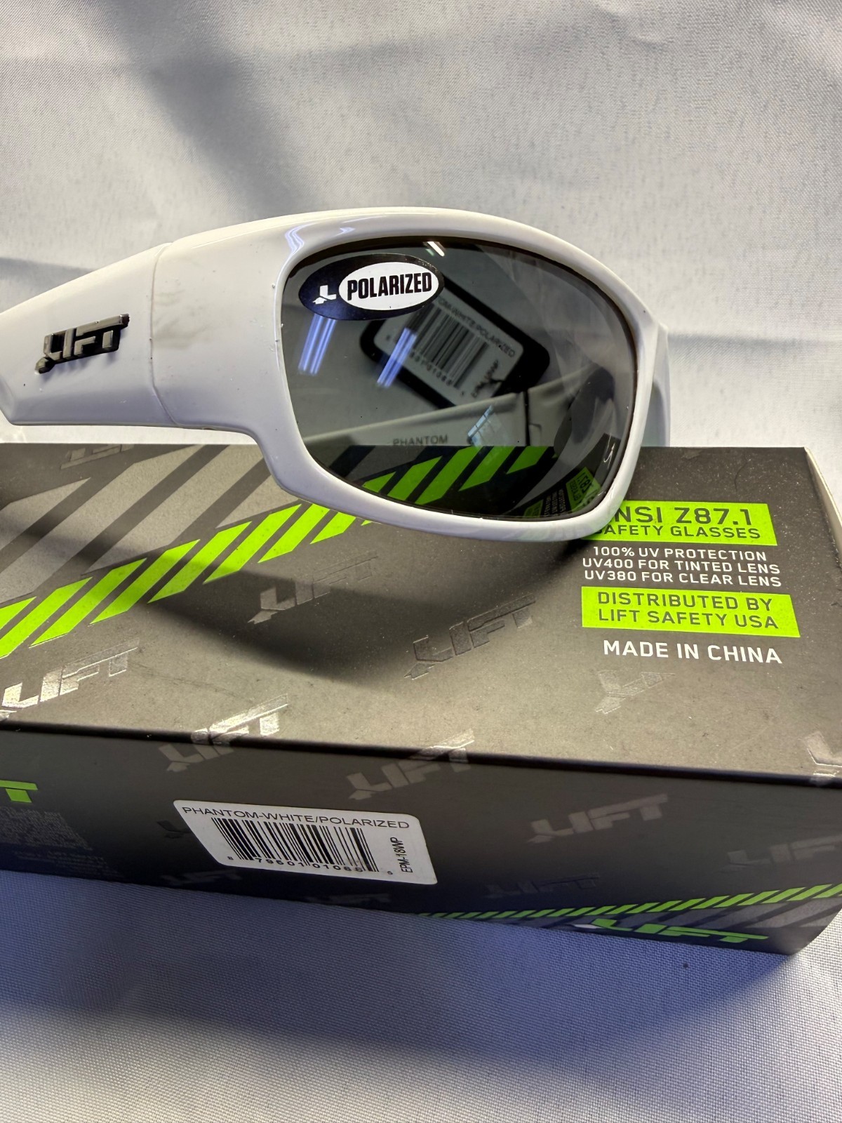LIFT Safety Phantom Safety Glasses (White Frame/Polarized Lens) EPM-18WP