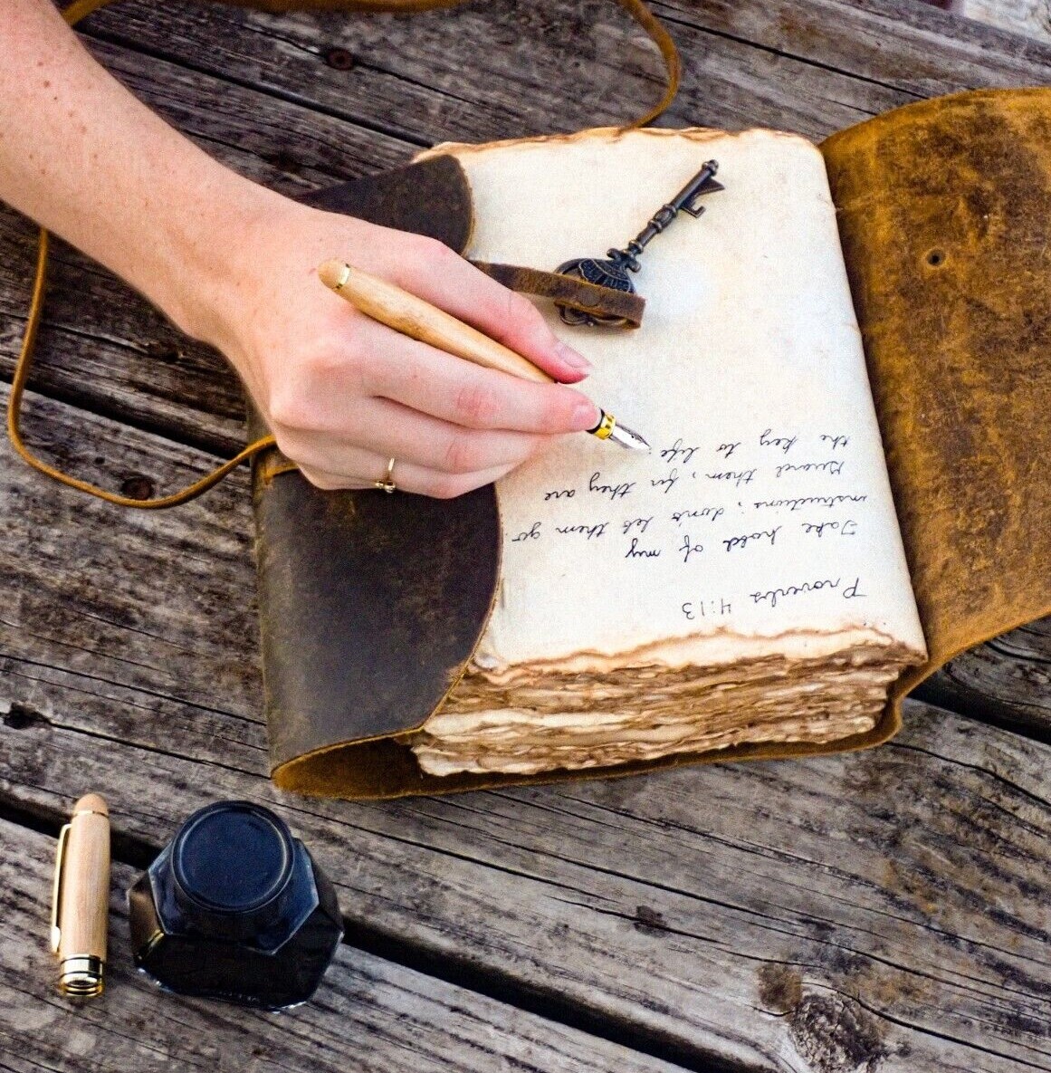 US Notebook with Lock – Vintage Leather Journal – Handmade Cotton Paper Diary