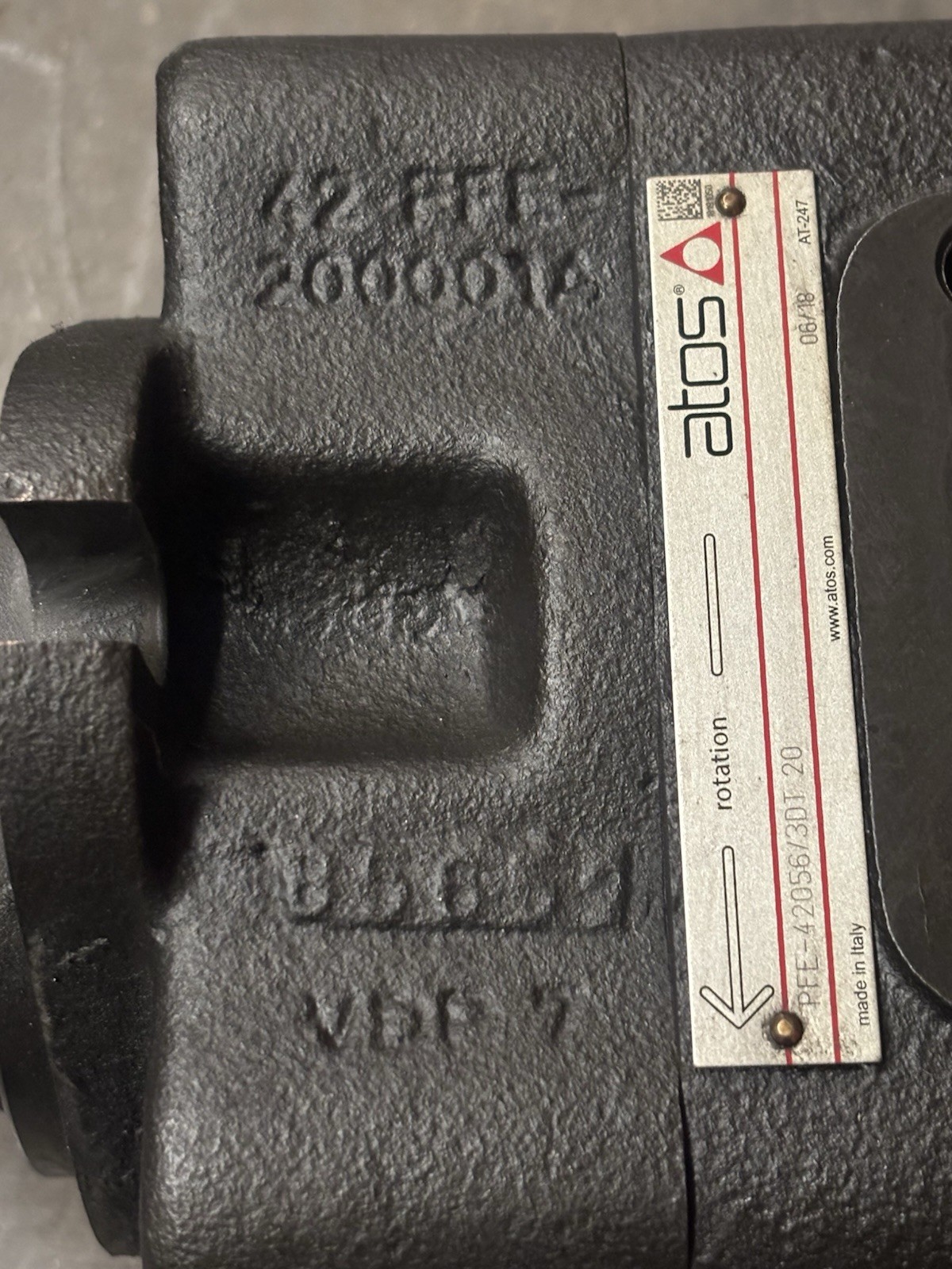 PFE 42056/3DT 20 ATOS Hydraulic Pump
