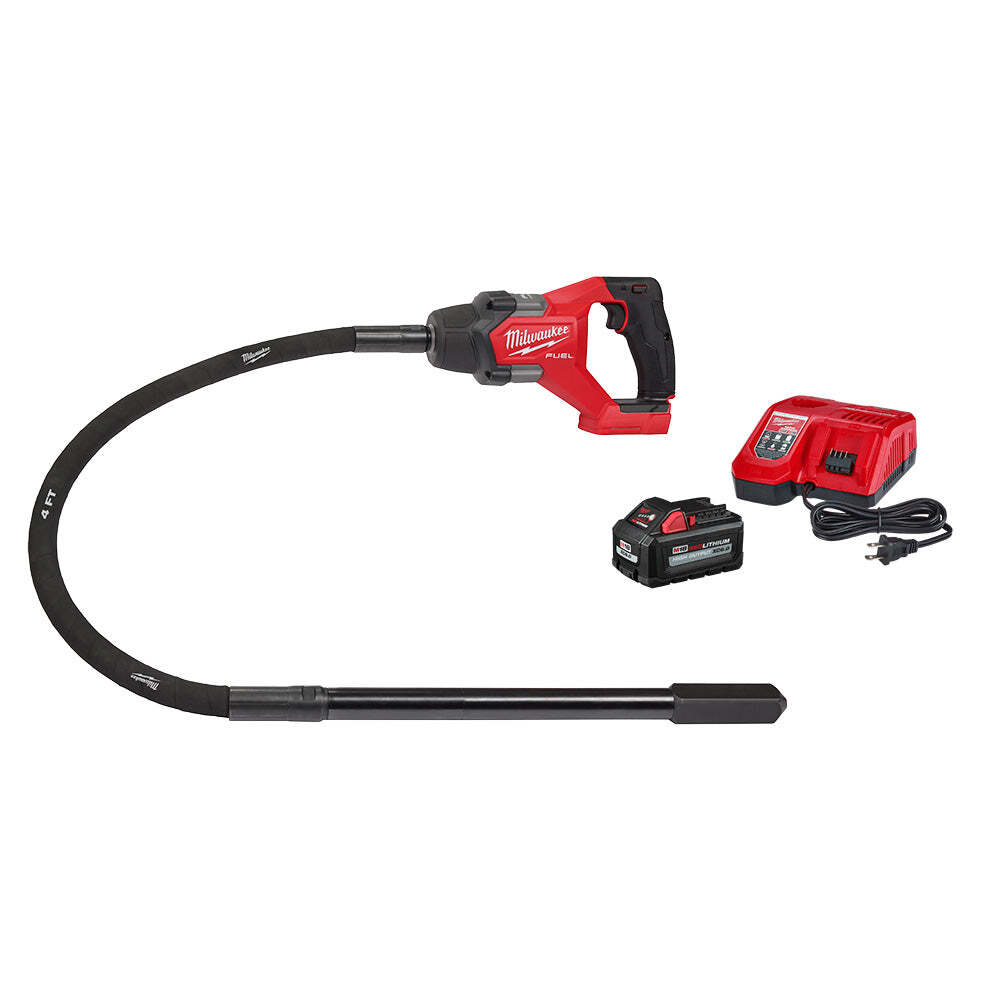 Milwaukee 2910-21 M18 FUEL 18V 4′ Cordless Concrete Pencil Vibrator Kit