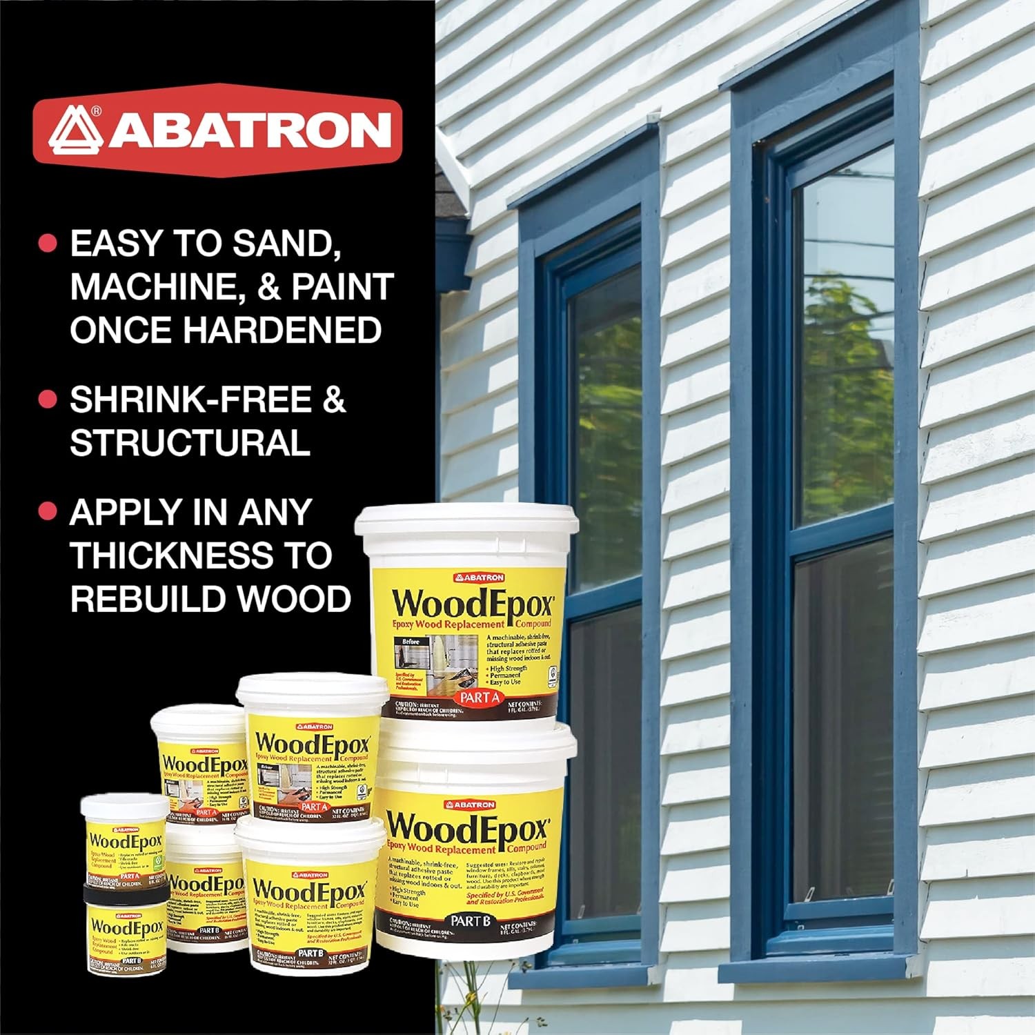 WoodEpox Kit – 12 oz – 2-Part Structural Epoxy Adhesive Filler – Wood Putty