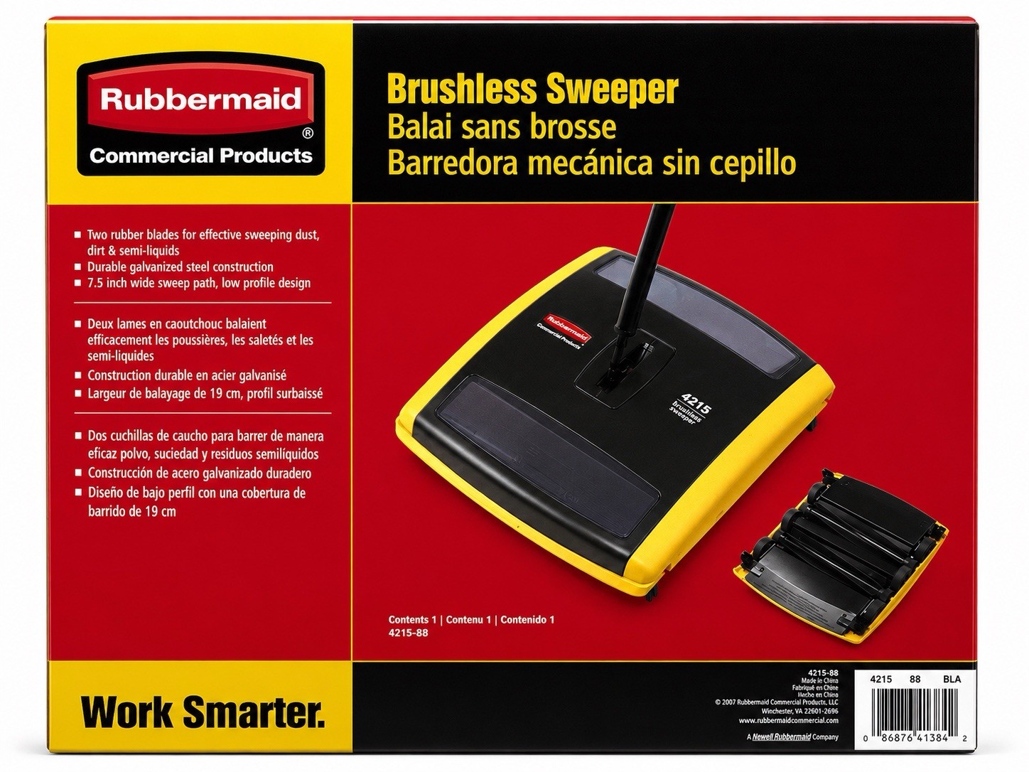Rubbermaid Commercial 421588BLA 44 in. Brushless Mechanical Sweeper – BK/YL New
