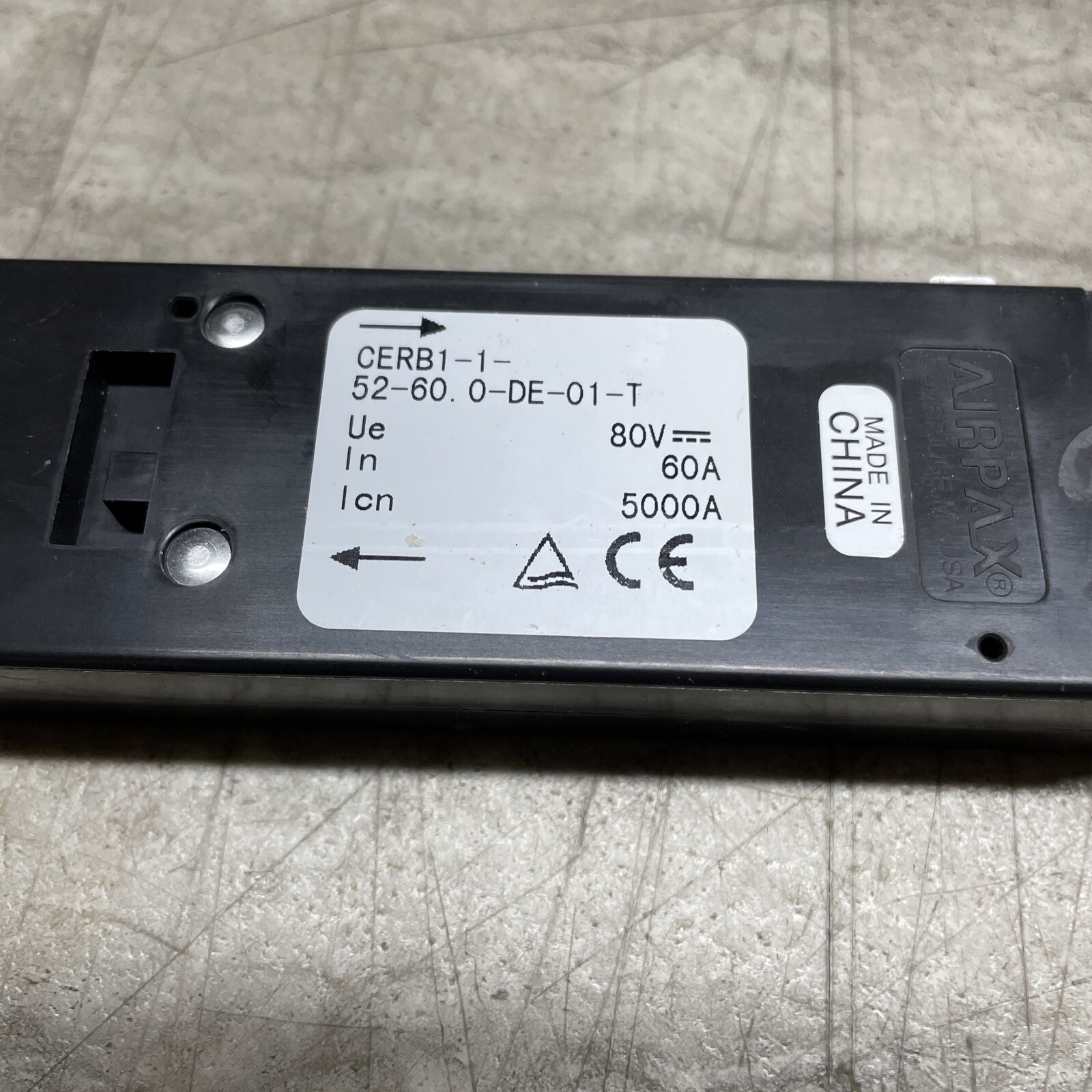 Airpax CERB1-1-52-60.0-DE-01-T Circuit Breaker, 60 Amp 80 VDC, New