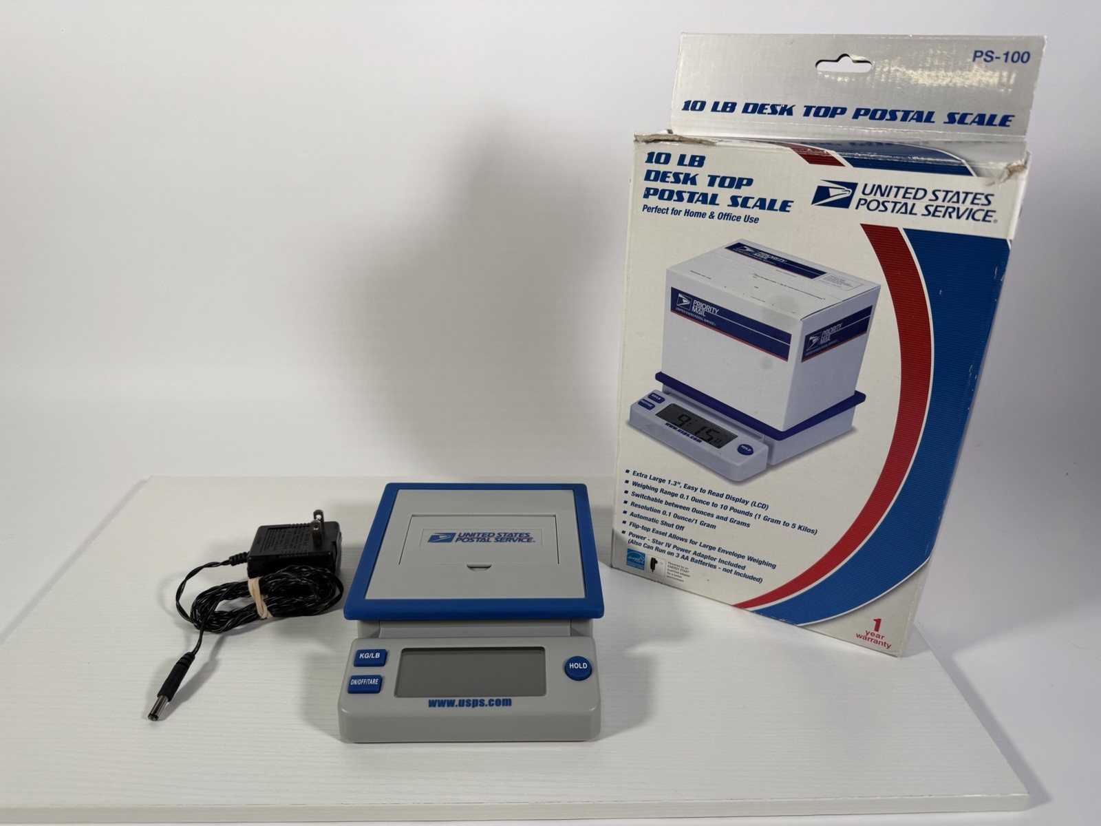 USPS 10 lb. Desk Top Postal Scale Extra Large LCD Digital Electronic ~ Tested