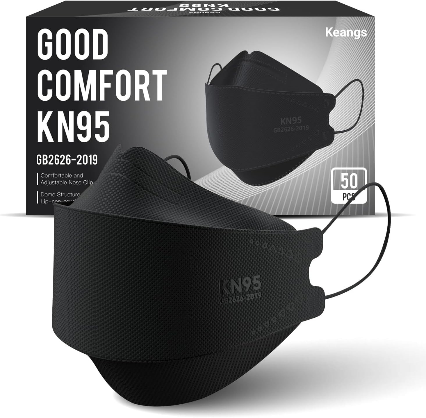 Stylish KN95 Face Masks – 50 Pack Disposable & Skin-Friendly for Teens & Adults