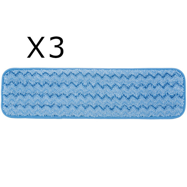 LOT OF 3 RUBBERMAID HYGEN Q410 MICROFIBER MOP PAD 18″ BLUE