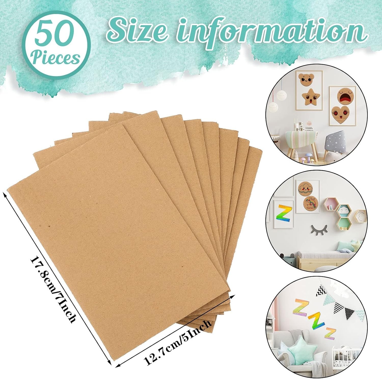 50 Pack Corrugated Cardboard Sheets Flat Hard Cardboard Inserts Back to Schoo…