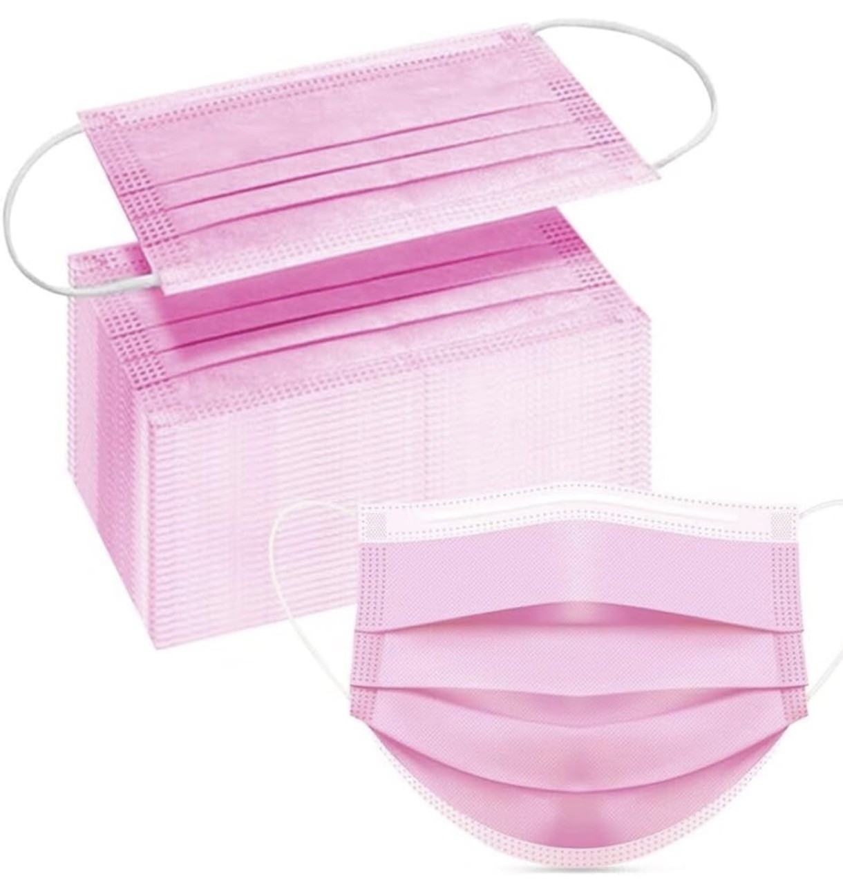 PINK 100 PCS Disposable Face Mask Non Medical Surgical 3 Ply Ear loop Masks USA