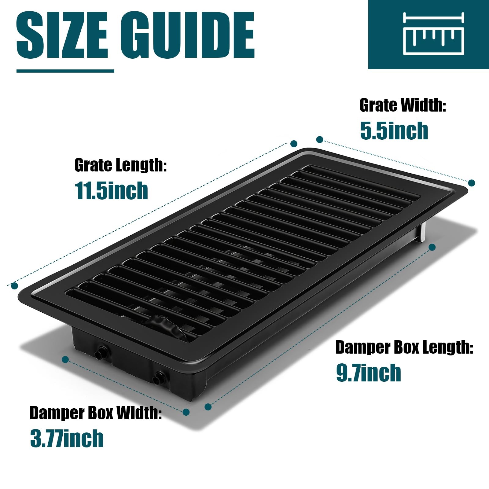 VOISEN Floor Register 4×10, 8 Pack Black Vent 4×10 Inches, 8PCS