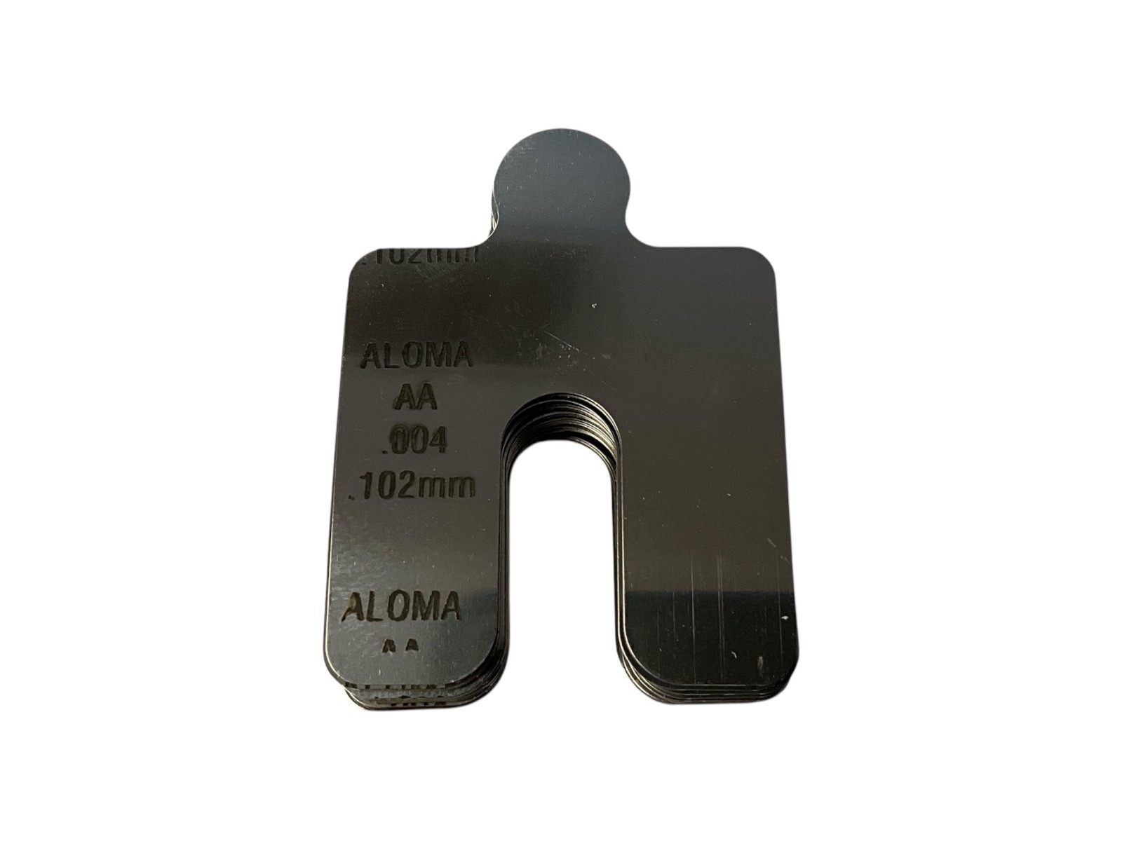 ALOMA AA-0.004 Pre-Cut Stainless Steel Shim Pack of 50, Size AA, 0.004” / 0.102m