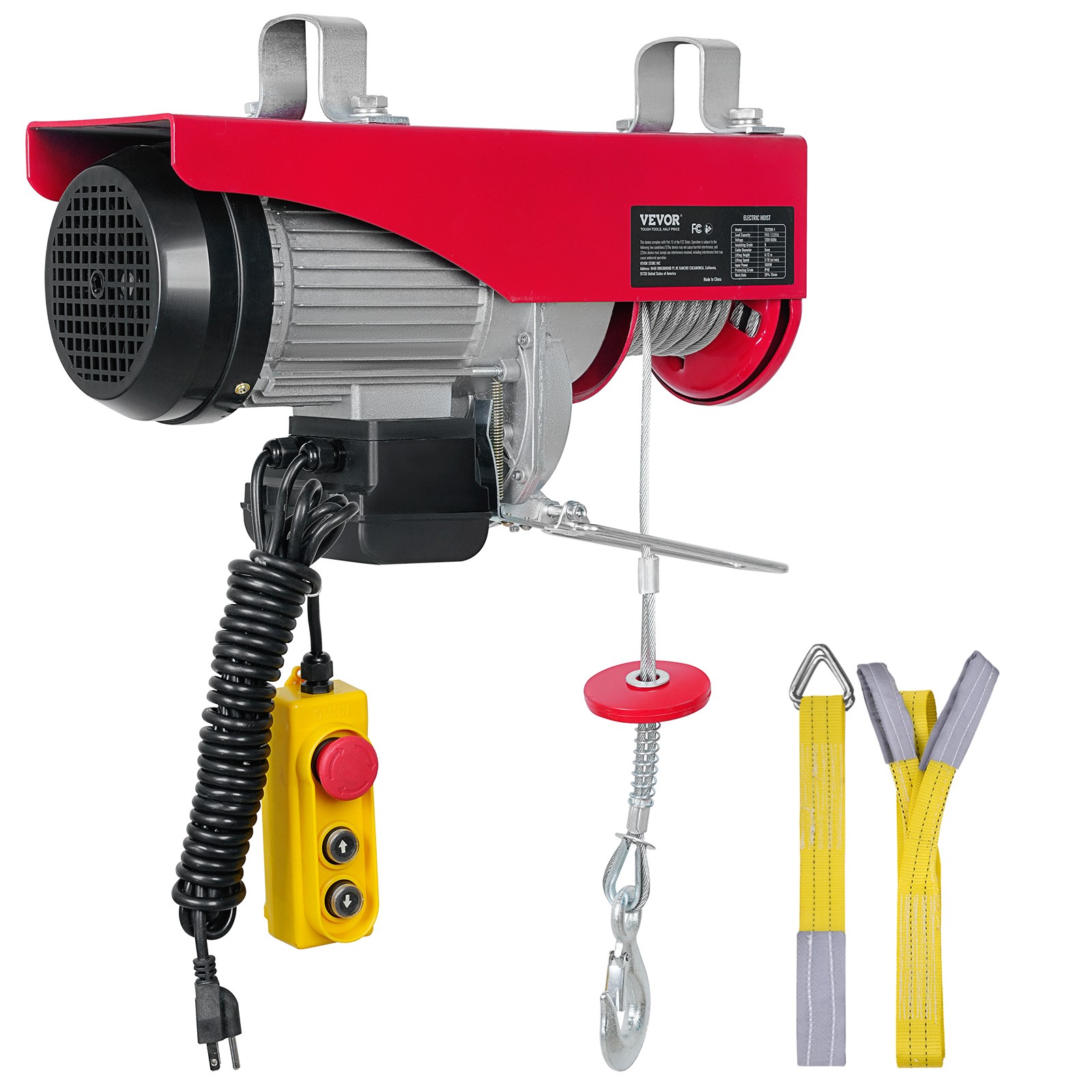 Electric Hoist 1320lbs Crane Winch with Wired Remote Control 1150W 110V