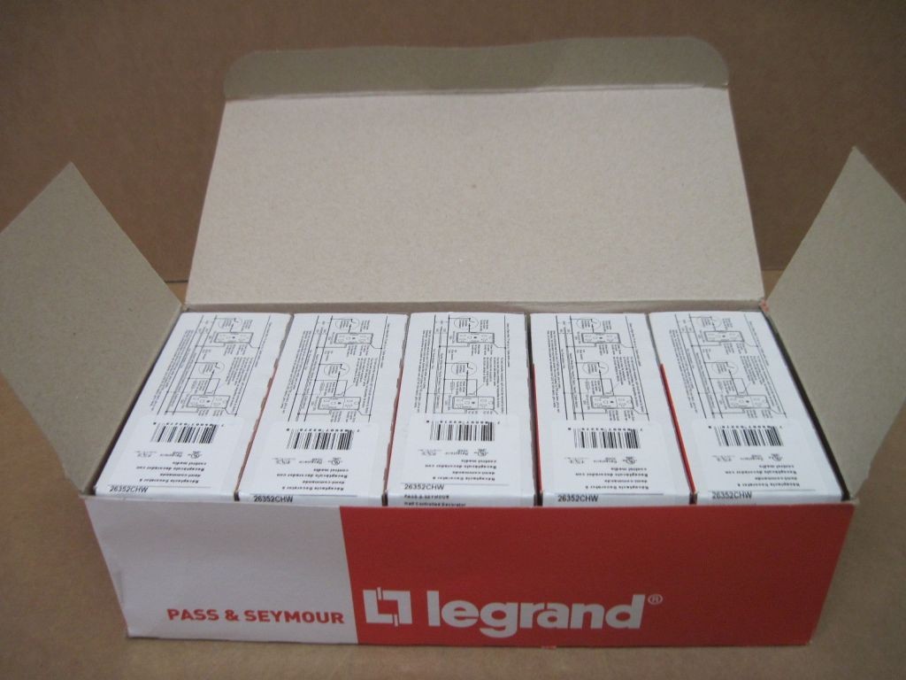 Legrand 26352CHW White Half Controlled Duplex Receptacle 2p 3w 5-20R **BOX OF 10