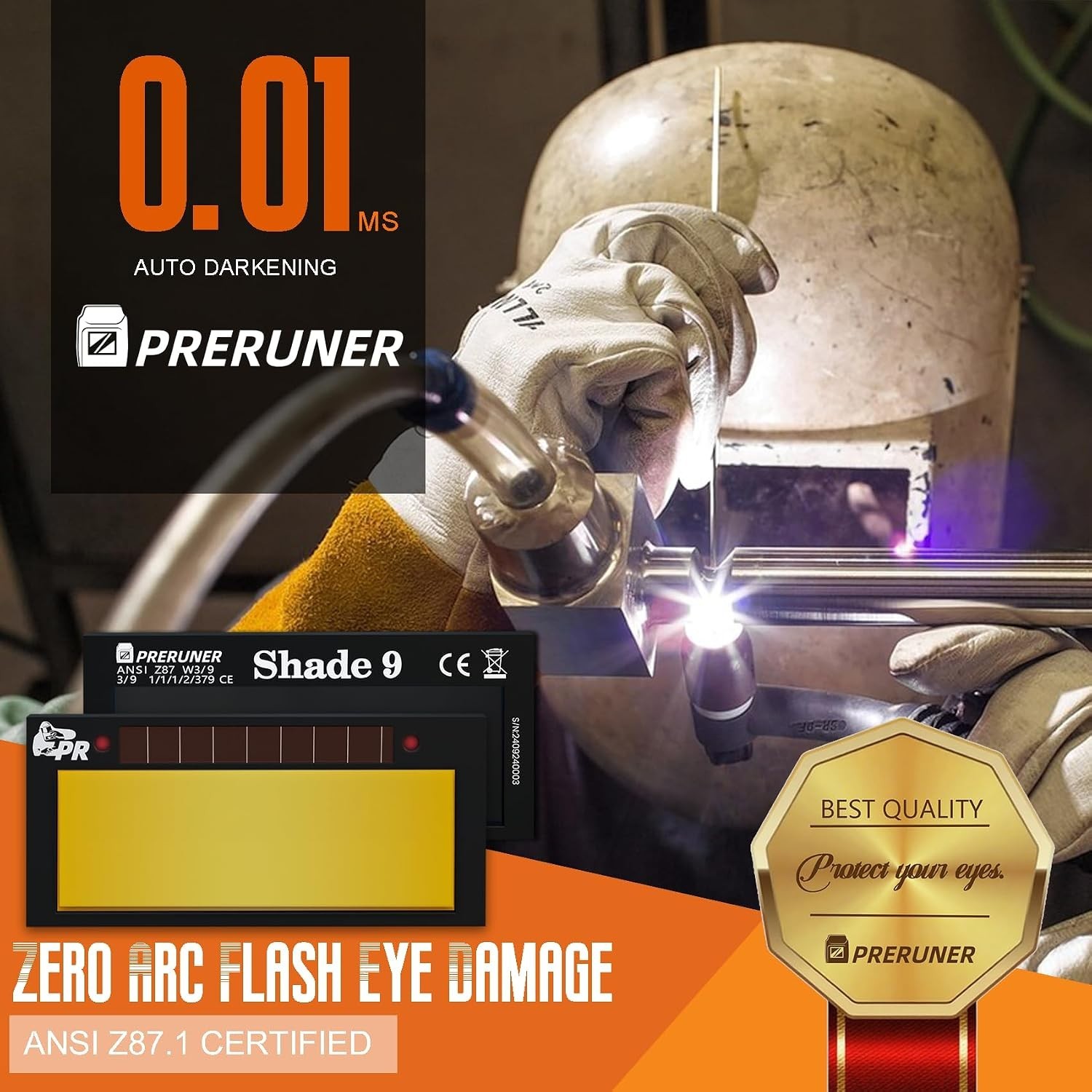 Gold Auto-Darkening Welding Lens 2″ x 4.25″, Slim Design for Enhanced Visibility